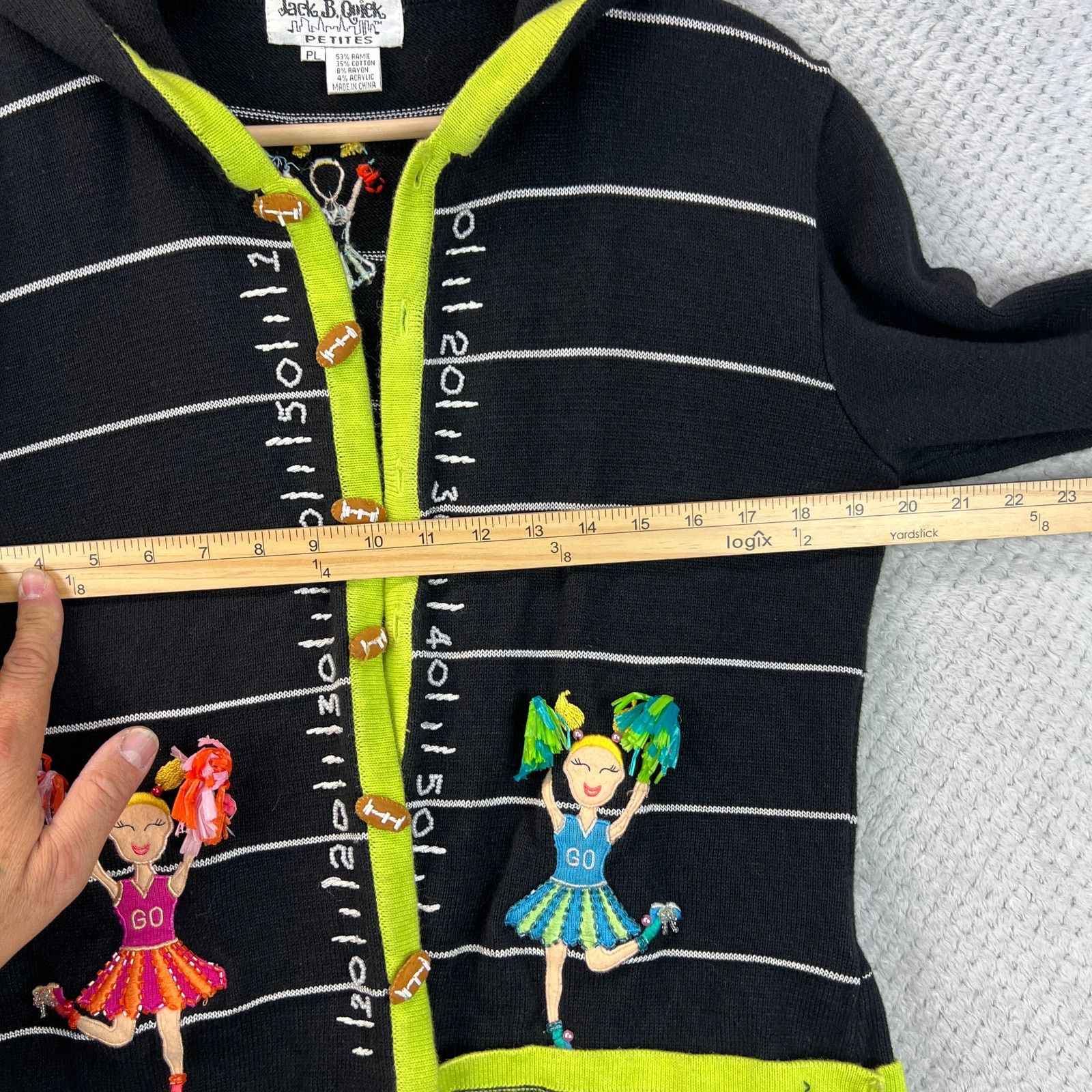 Other Jack B Quick Womens Hooded Cardigan 90s Cheerleading Sz PL Size M / US 6-8 / IT 42-44 - 9 Thumbnail