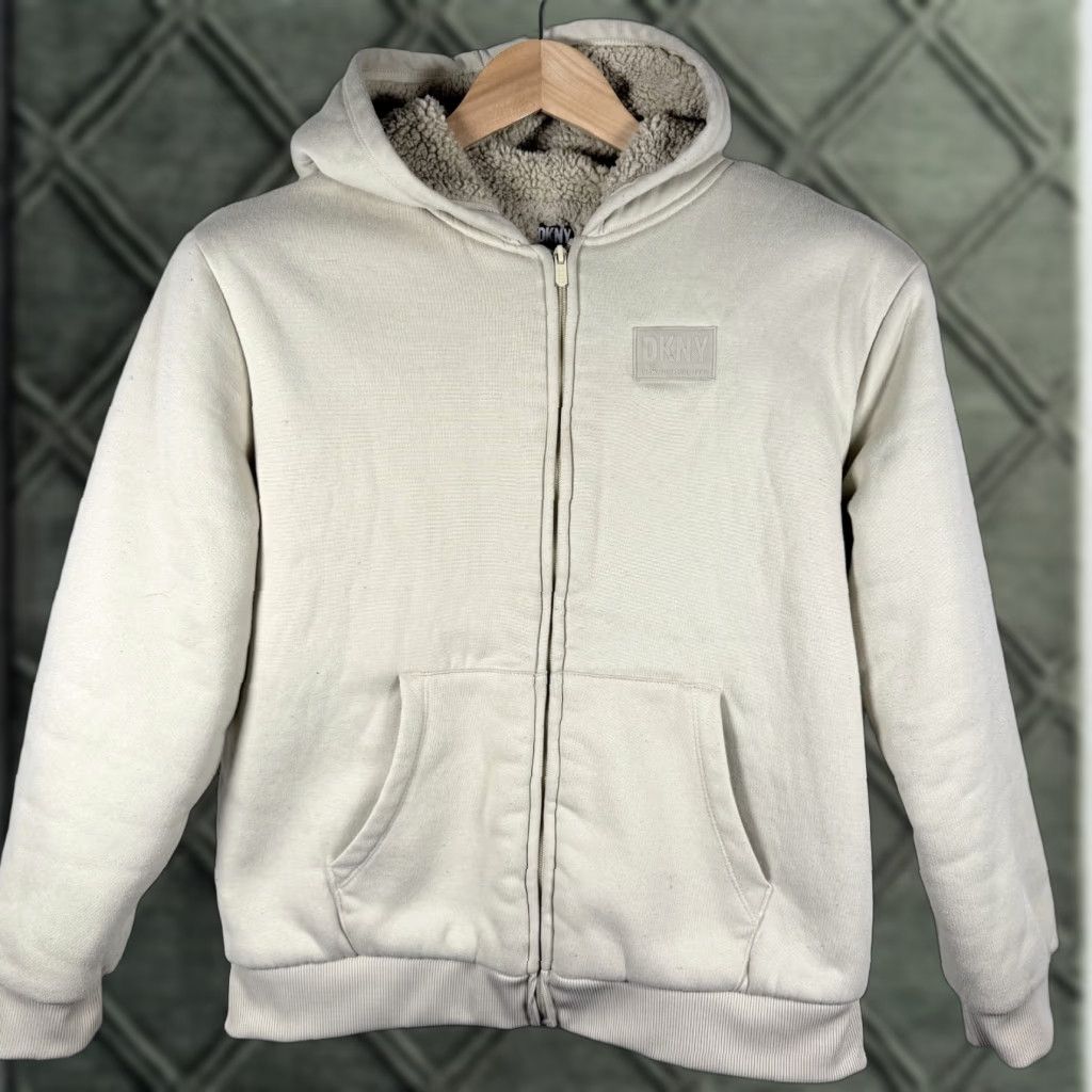 DKNY DKNY Hoodie Women XL Cream Sherpa-Lined Full Zip Winter Pockets Outdoor Y2K - XL Size XL / US 12-14 / IT 48-50 - 1 Thumbnail