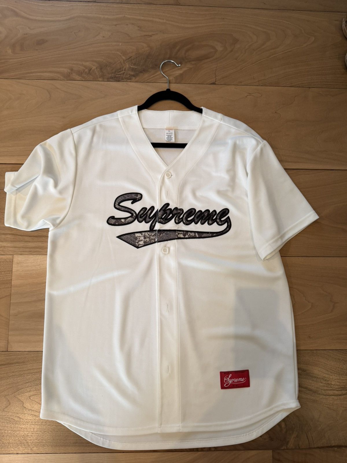 Supreme Snake Script Logo Baseball Jersey