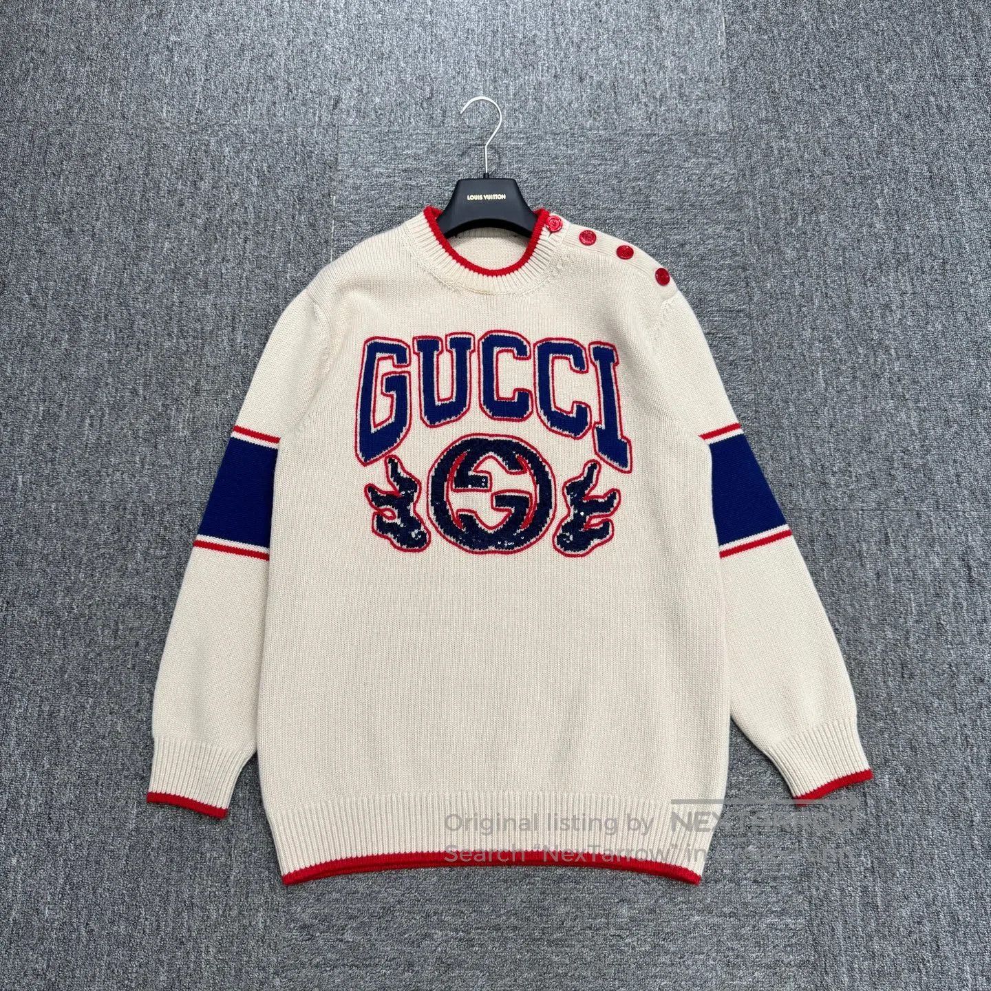 Gucci Guicci Flame-embossed wool sweater| Size US S / EU 44-46 / 1 - 1 Thumbnail