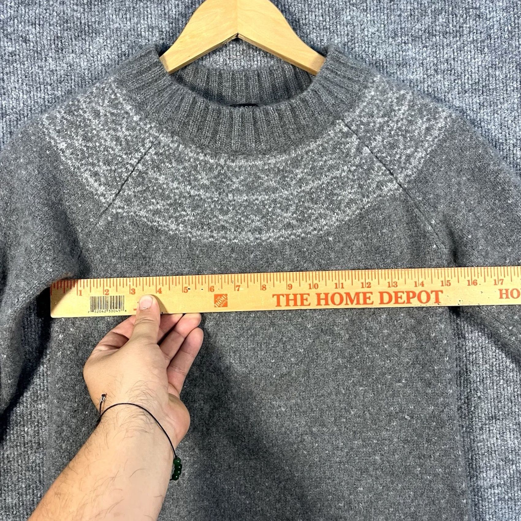 Talbots Talbots Gray Fair Isle Cashmere Crewneck 3/4 Sleeve Sweater Women’s Small Petite S Crew Neck Pullover Cashmere Women Size S / US 4 / IT 40 - 4 Thumbnail