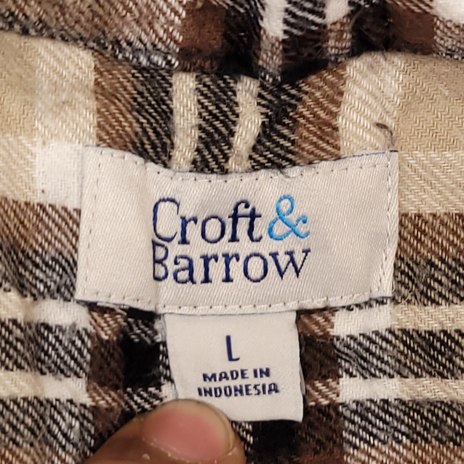 Croft & Barrow Croft & Barrow Tartan Flannel Shirt Mens Size Large L Beige Size US L / EU 52-54 / 3 - 3 Thumbnail