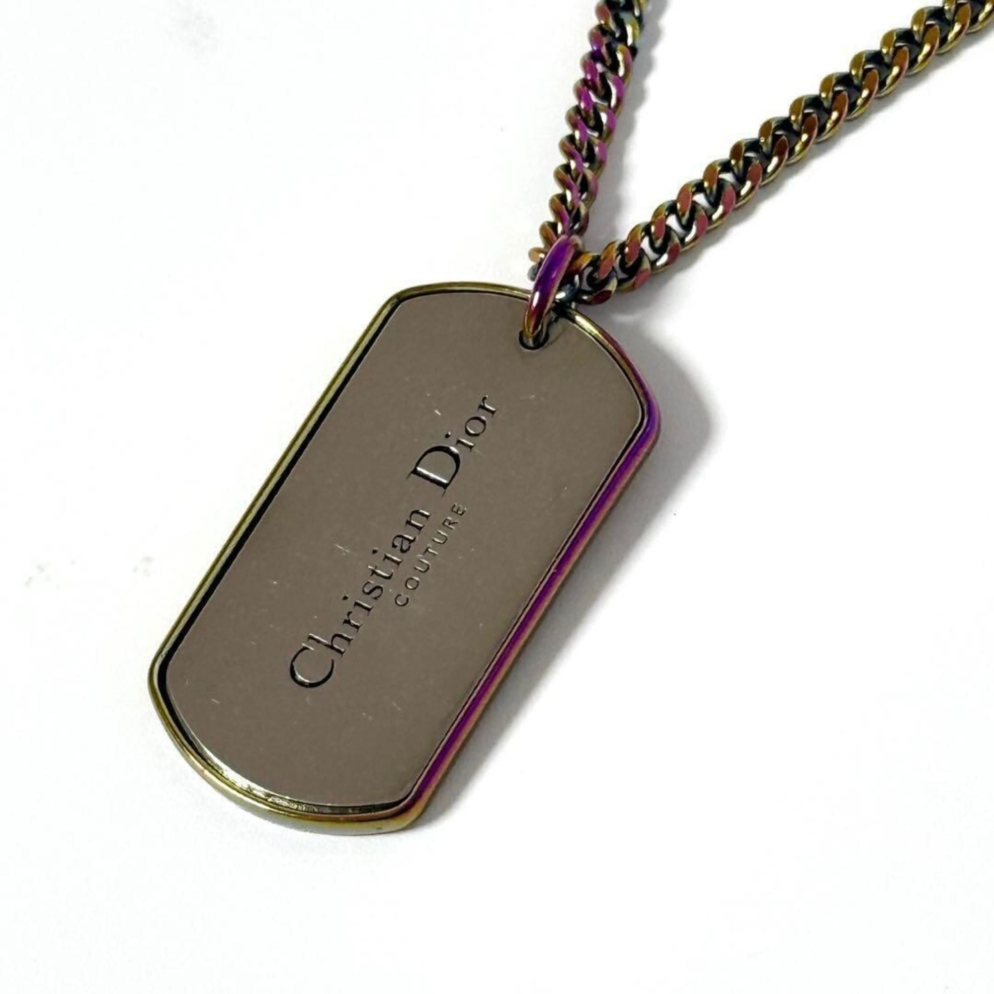 DIOR★CD COUTURE PLATE PENDANT NECKLACE/マルチカラー/メンズ Dior Christian Dior Dior Men's COUTURE Pendant Necklace