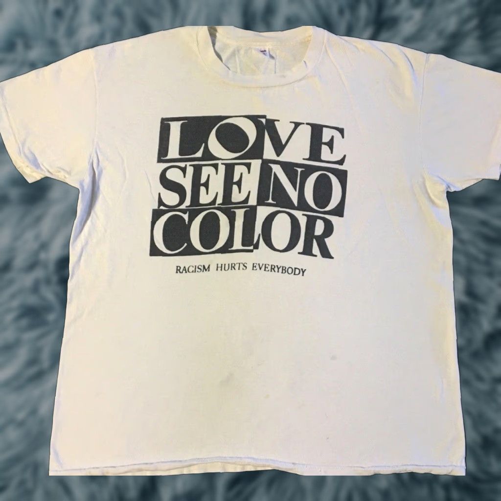 Vintage VINTAGE Racism Hurts Everyone Faded Distress Shirt XL White Nike? (Note: This is tricky) Size US XL / EU 56 / 4 - 1 Thumbnail