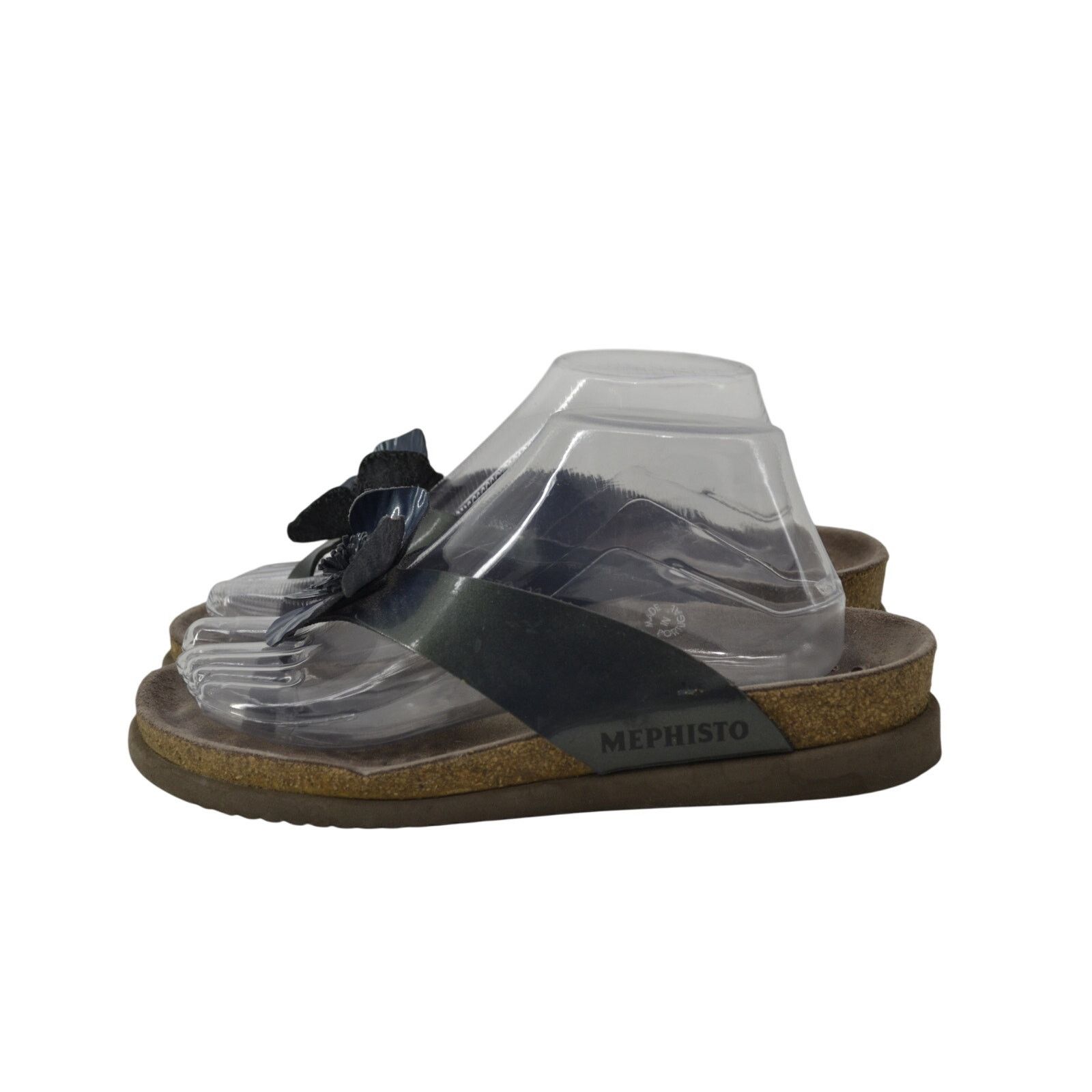 Mephisto Mephisto Wms Euro 39 US 9 Sandal Blue Floral Thong Sandal Size US 9 / IT 39 - 1 Thumbnail