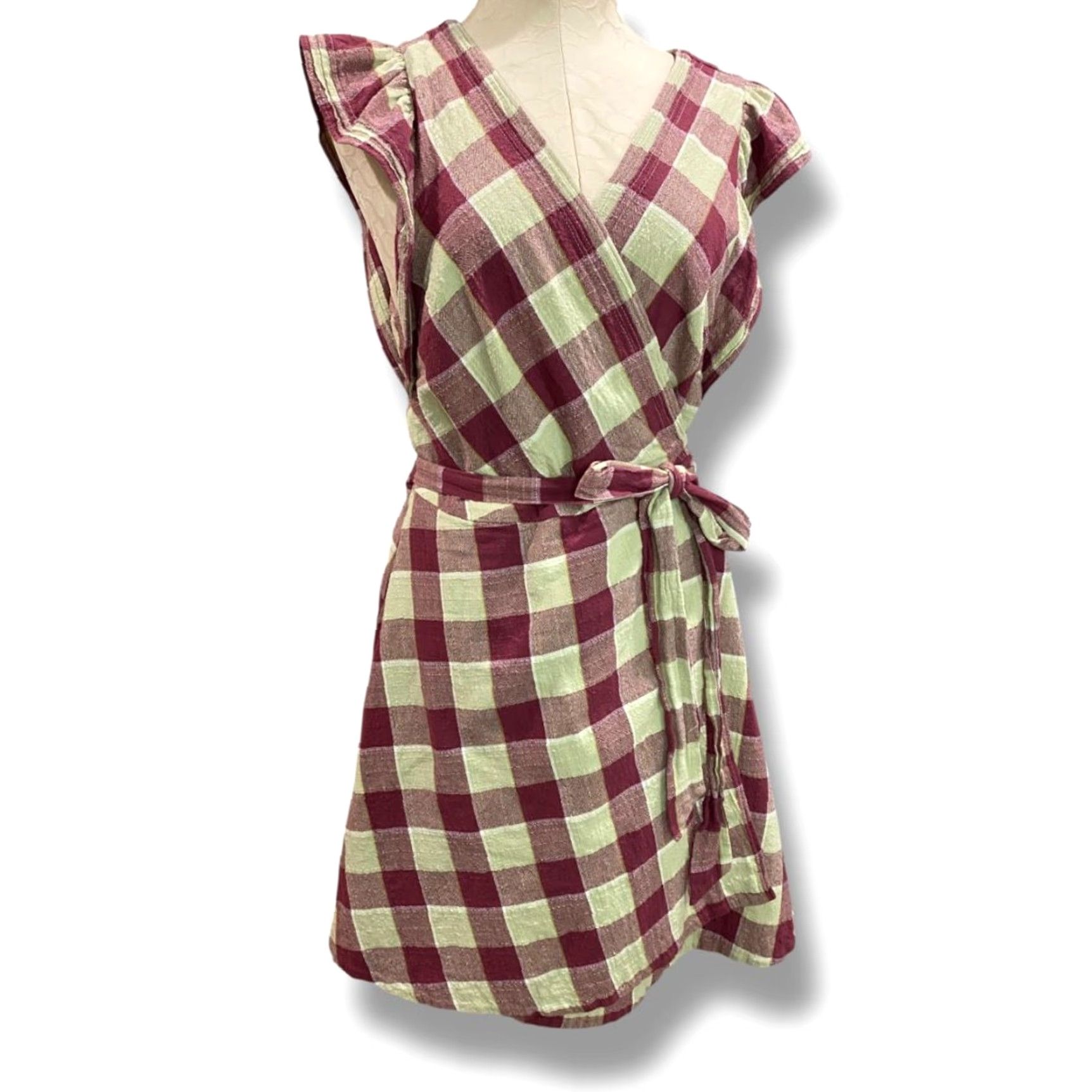 Madewell Madewell Gingham Wrap Mini Dress XL Cotton MC977 Size XL / US 12-14 / IT 48-50 - 2 Thumbnail