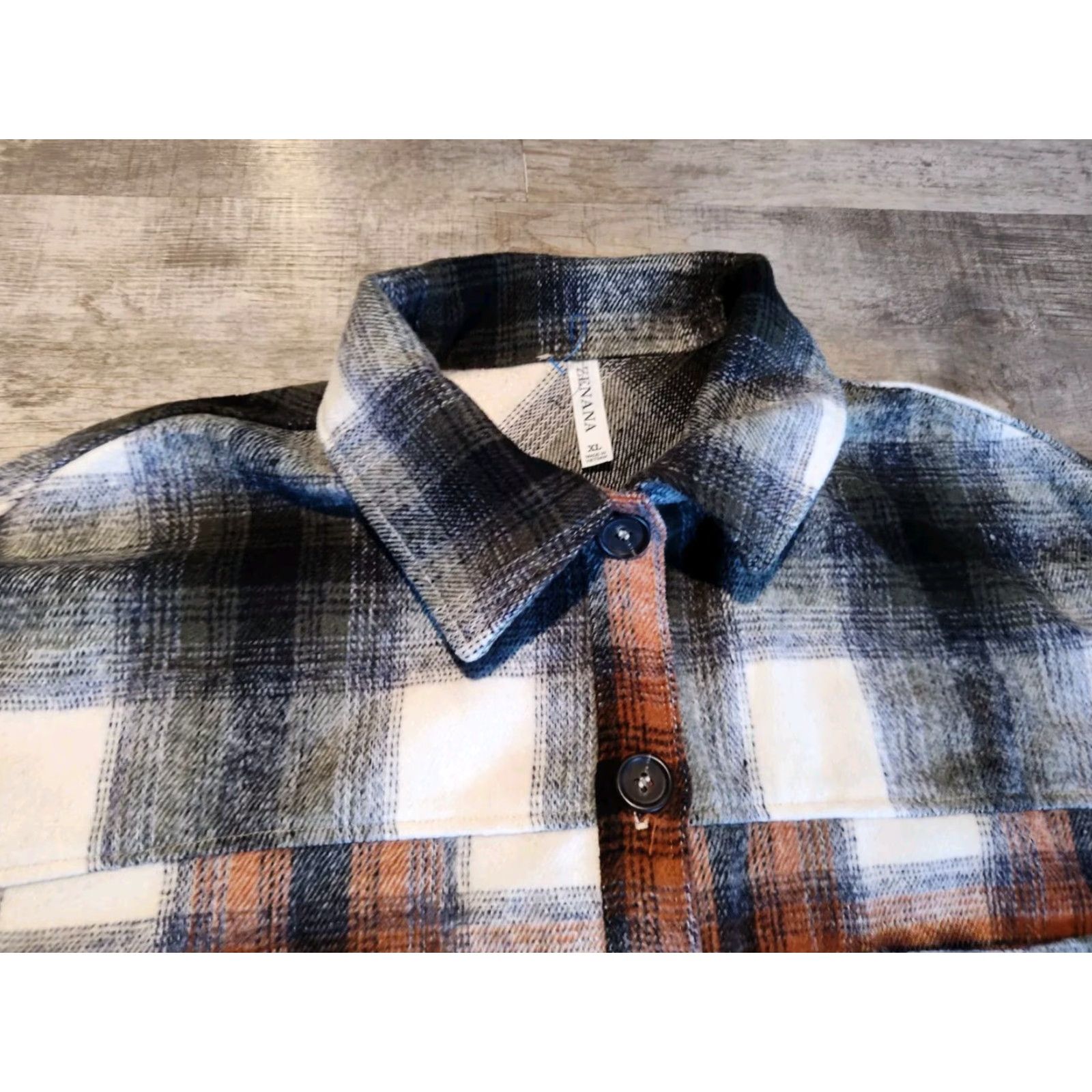 Vintage ZENANA Women’s Plaid Shacket XL Jacket Long Sleeve Oversized fit Pockets Size XL / US 12-14 / IT 48-50 - 5 Thumbnail