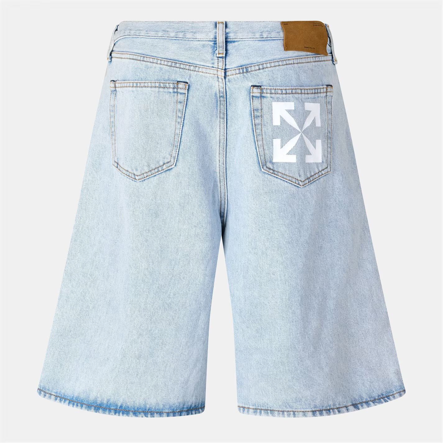 Off-White o1g2r1mq0326 Skate Arrow Logo Denim Shorts in Blue Size US 30 / EU 46 - 2 Thumbnail