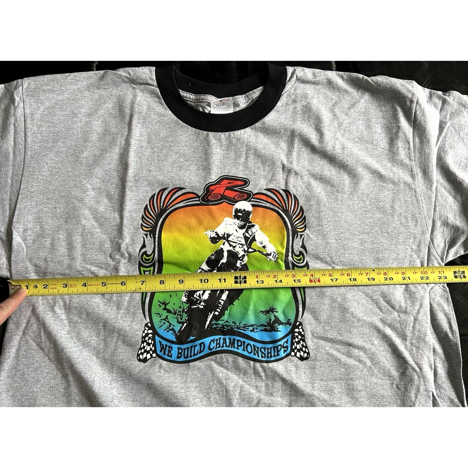 Anvil NWT Anvil “We Build Championships” Motocross Men’s Short Sleeve T-Shirt XL Multicolor T-Shirt Mens XL Size US XL / EU 56 / 4 - 7 Thumbnail