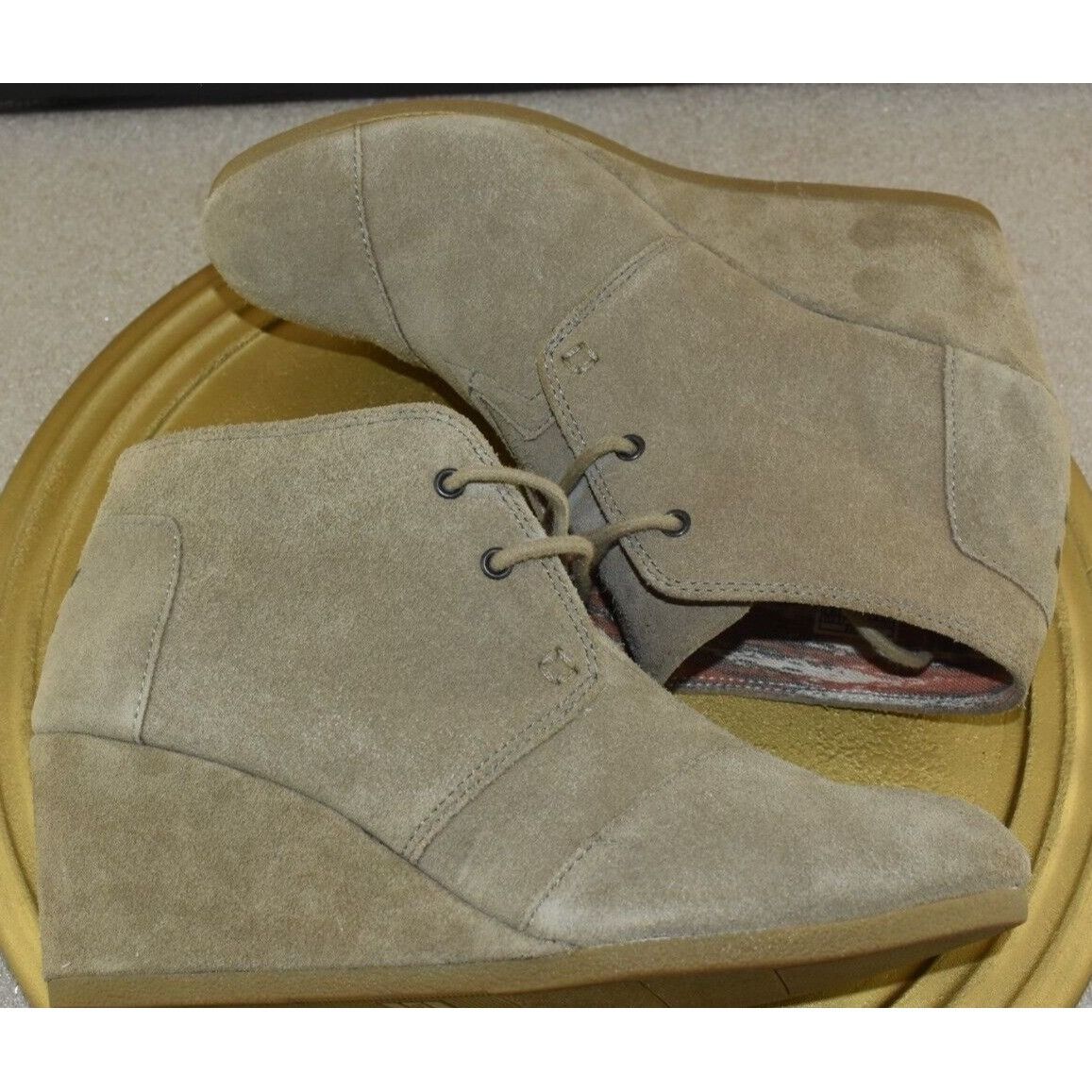 Toms Toms Womens Desert Ankle Bootie Wedge Lace Up Brown Suede Ca Size US 9.5 / IT 39.5 - 7 Thumbnail