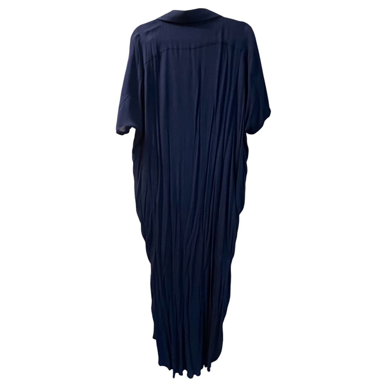 ELAN Elan Navy Crinkle Gauze Button-Down Midi Dress Size ONE SIZE - 2 Thumbnail