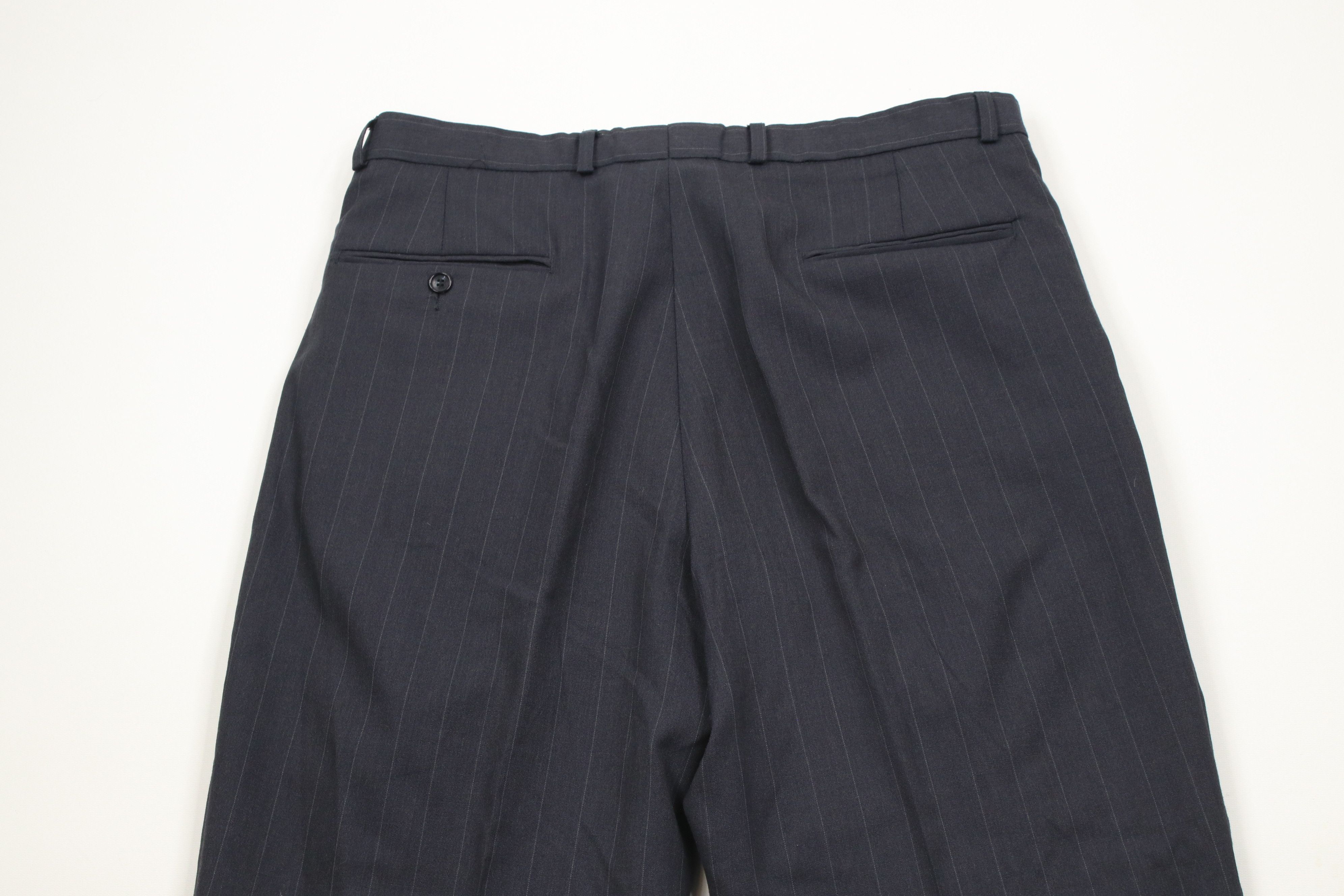 Vintage Vintage 90s Streetwear Wool Pinstriped Wide Leg Chino Pants Size US 34 / EU 50 - 9 Thumbnail