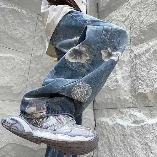 Japanese Brand Vintage washed all over printed jacquard wide leg jeans Size US 32 / EU 48 - 3 Thumbnail
