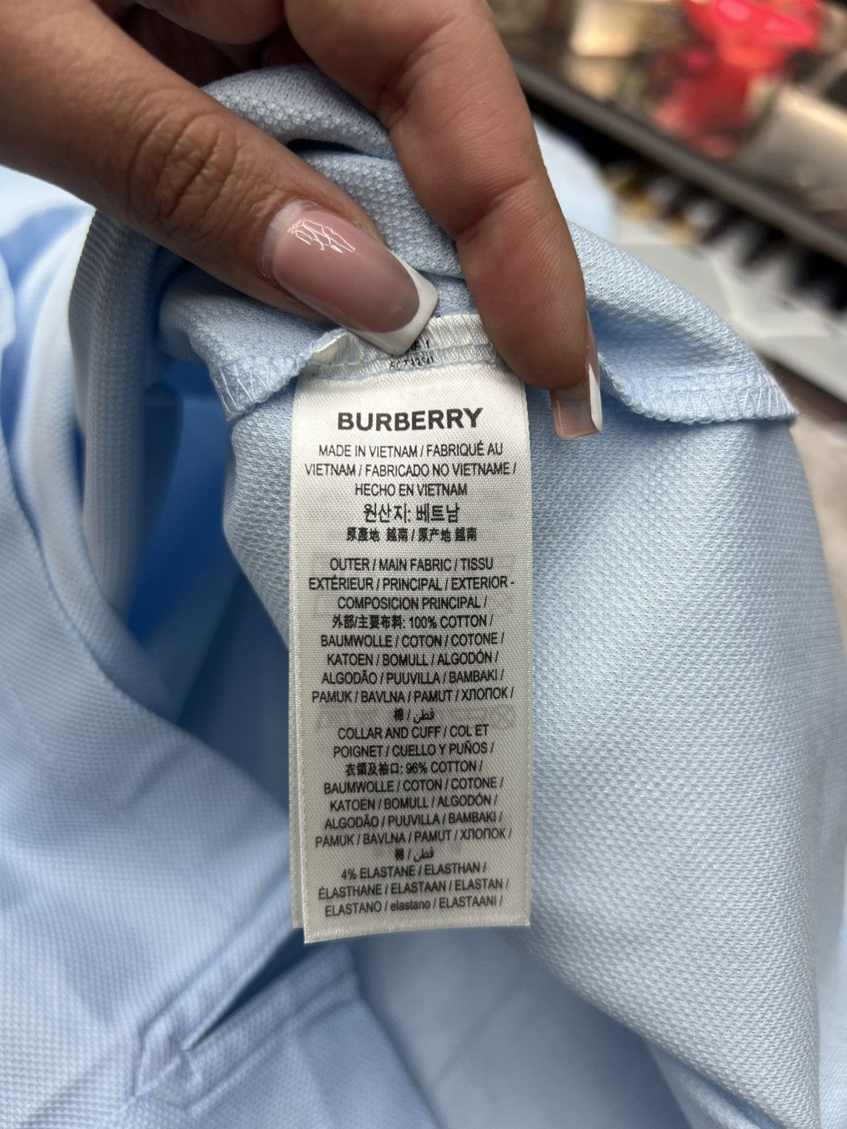 Burberry Burberry Baby Blue Polo Tee Size US L / EU 52-54 / 3 - 9 Thumbnail