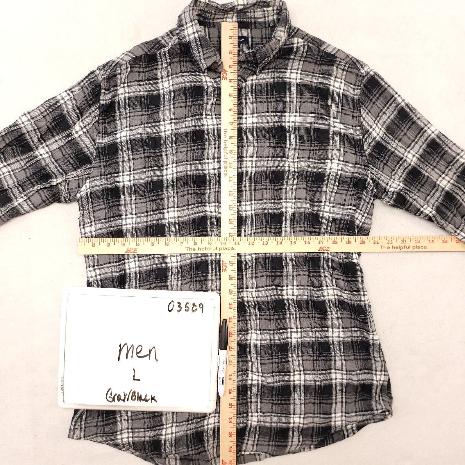 Croft & Barrow Croft & Barrow Madras Flannel Shirt Mens Size Large L Gray Size US L / EU 52-54 / 3 - 6 Thumbnail