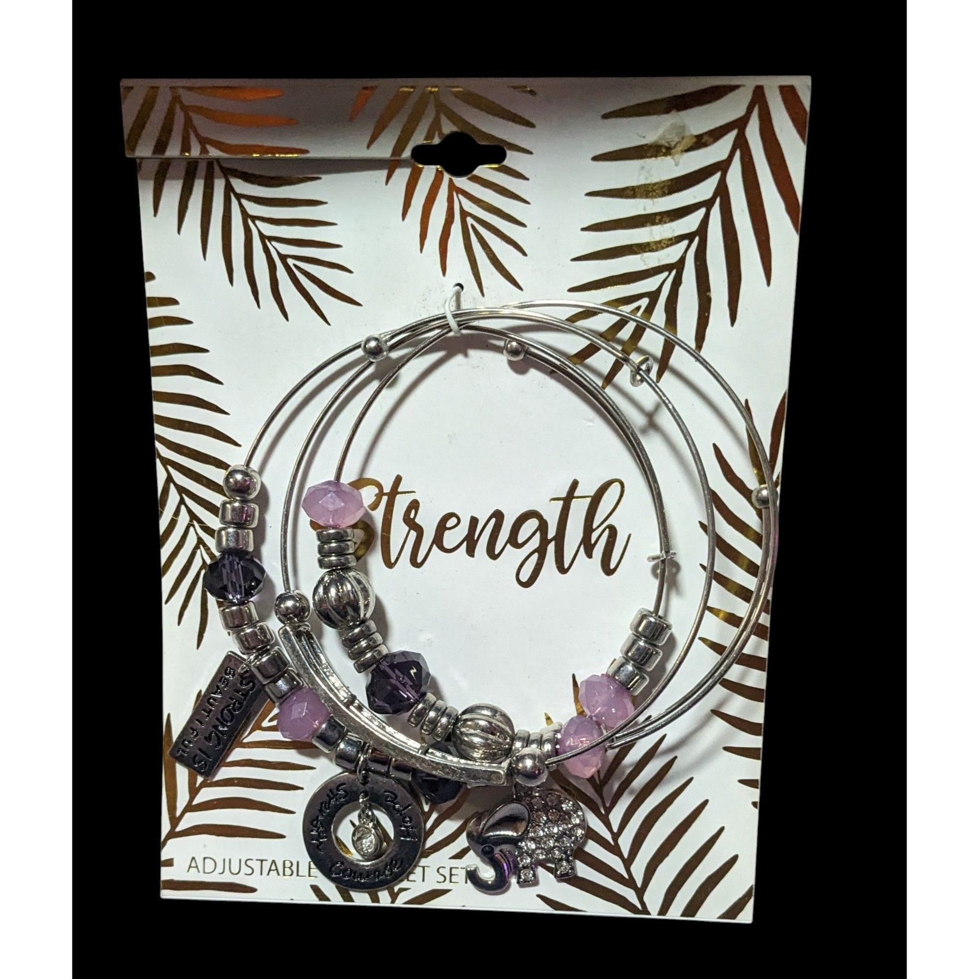 Other Kohl's Strength Silver Tone Adjustable Charm Bracelet Set Size ONE SIZE - 1 Thumbnail