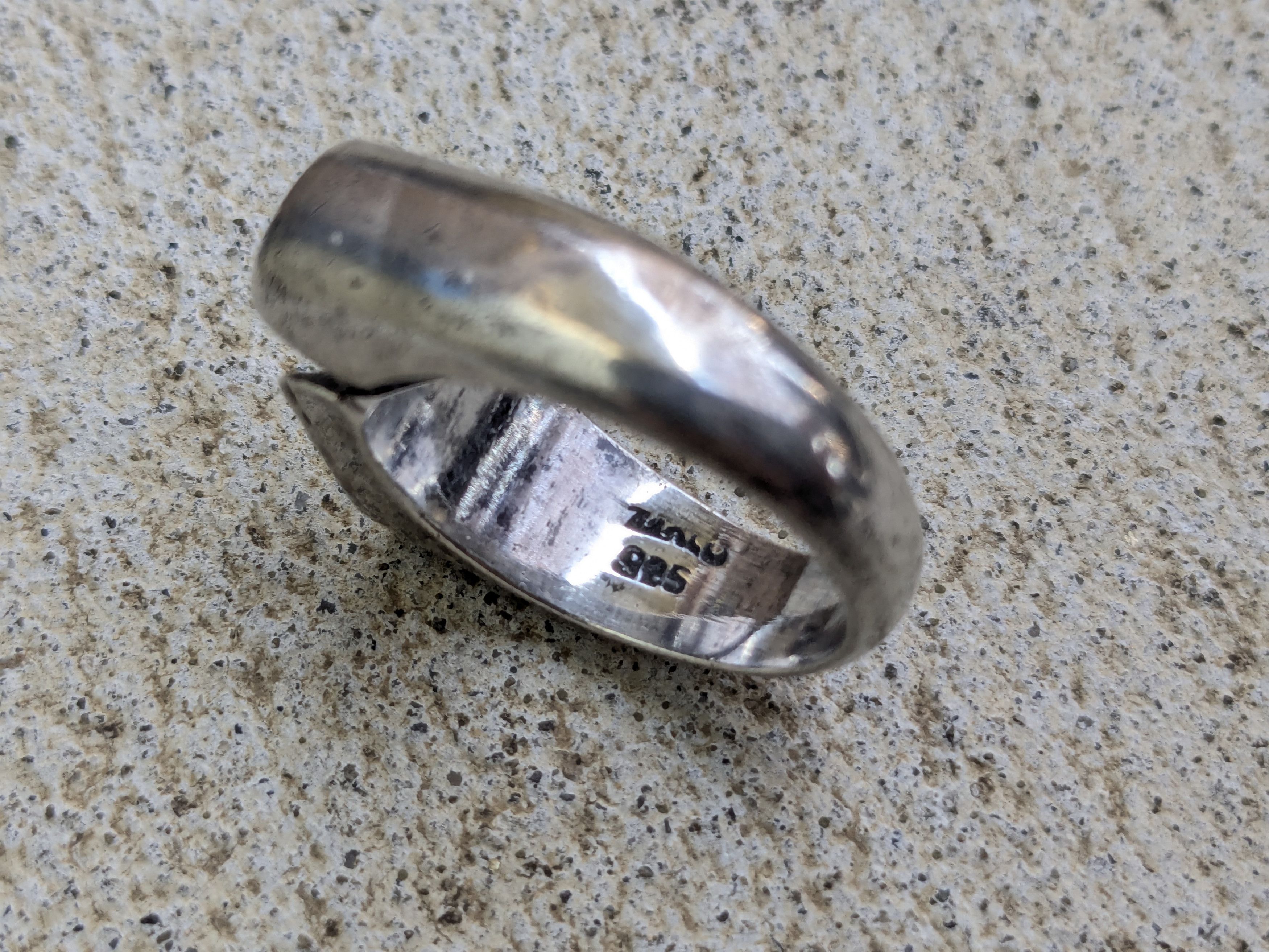 Other Vintage Sterling Silver Ring Blue Abalone 11 Taxco Shell Size ONE SIZE - 9 Thumbnail