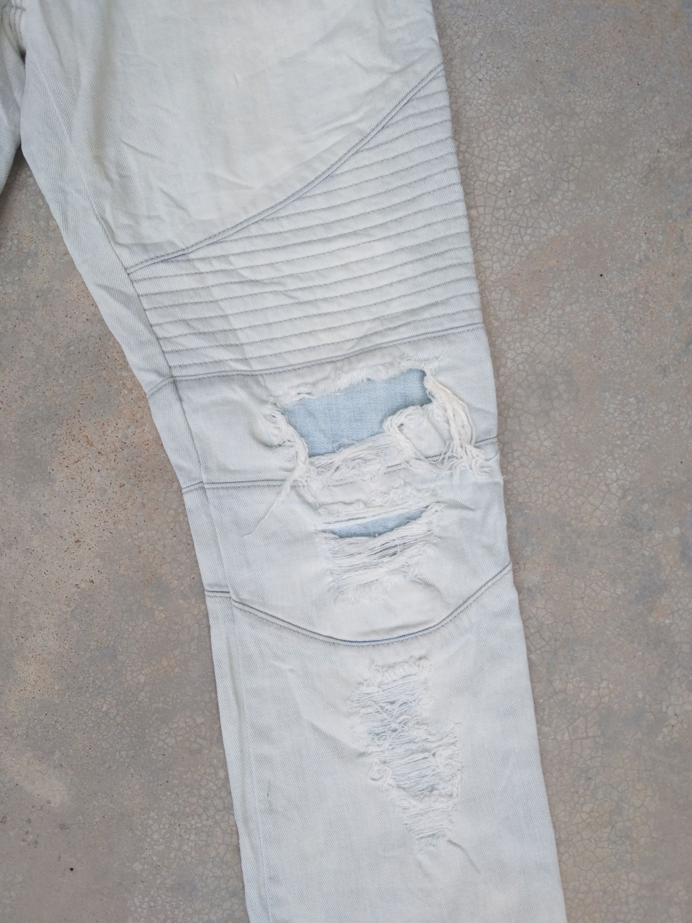 Gap × Stampd Stampd + Gap Moto Jeans Balmain Style Distressed 30x31 Size US 30 / EU 46 - 5 Thumbnail