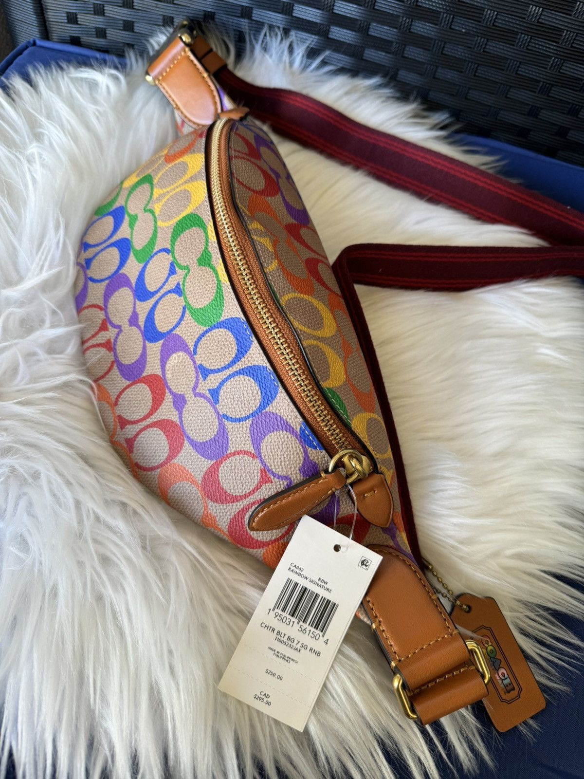 Coach Coach Charter Belt Bag 7 In Rainbow Signature Canvas Size ONE SIZE - 7 Thumbnail