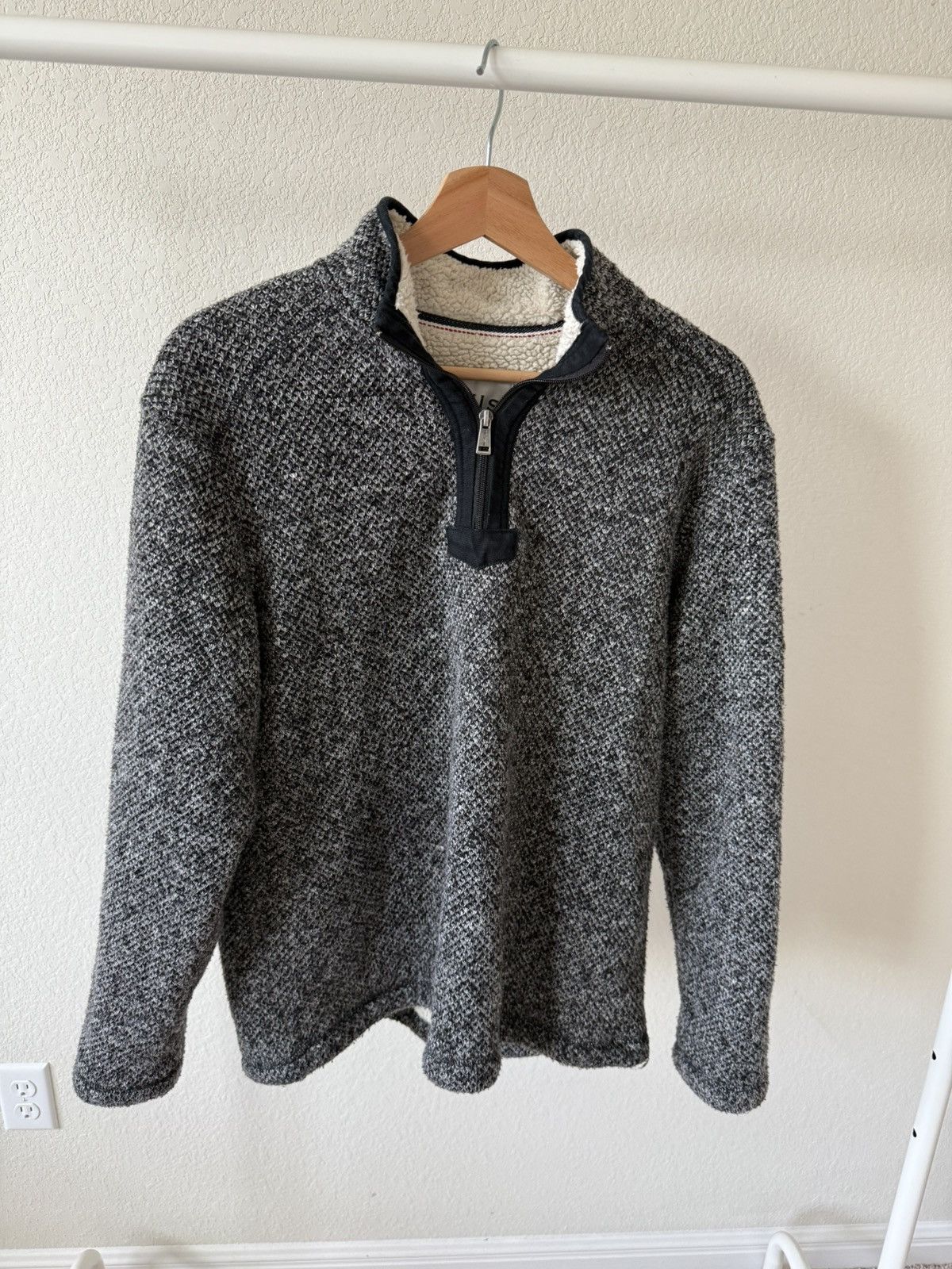 Orvis Fleece Lined 1/4 Zip Knit Sweater Size US M / EU 48-50 / 2 - 1 Thumbnail