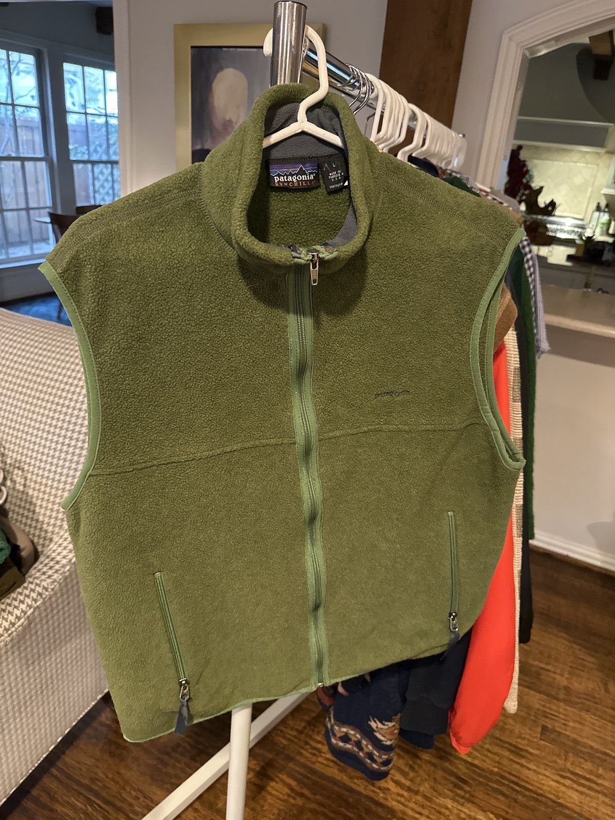 image of Patagonia Vintage Olive Synchilla Vest in Green, Men's (Size Large)