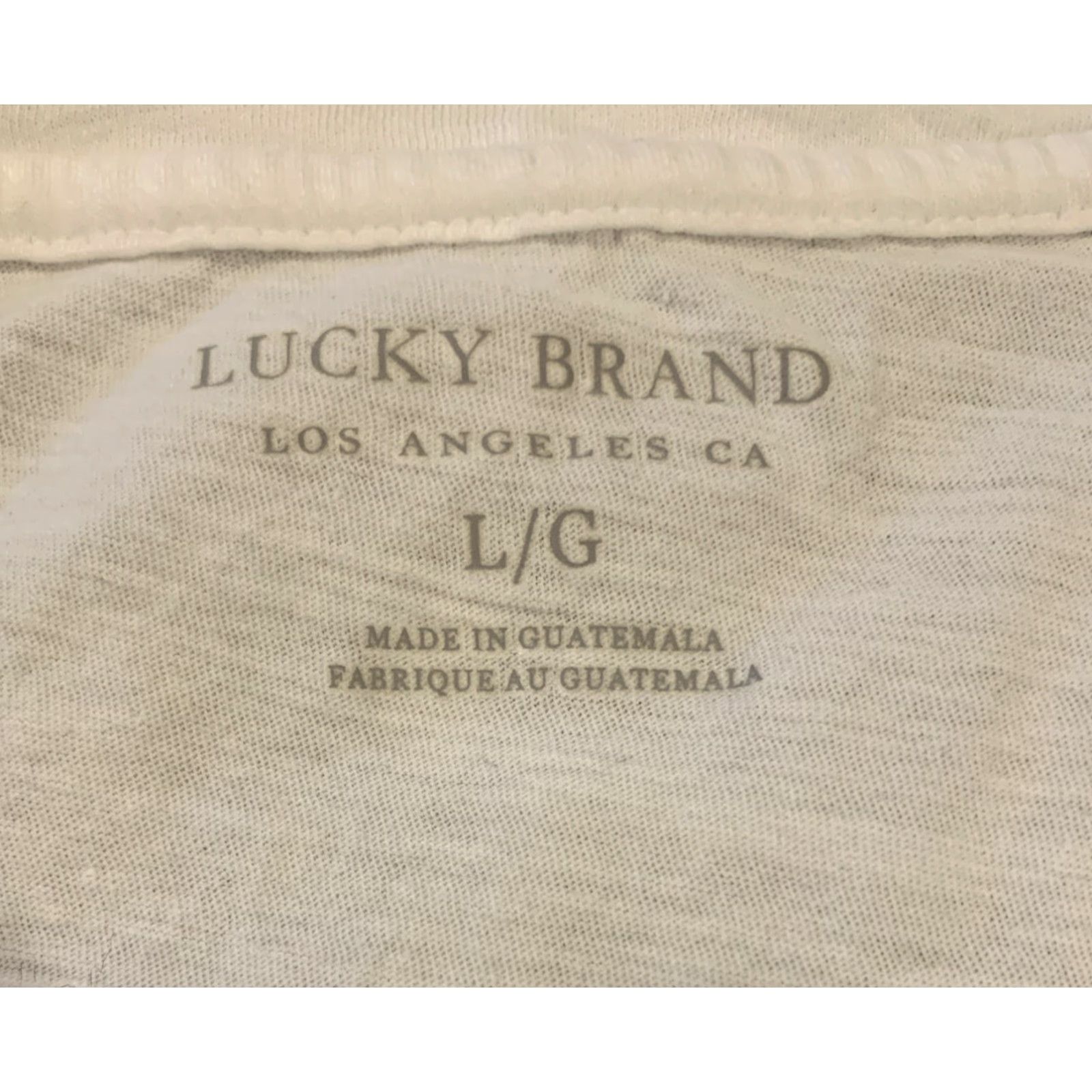 Lucky Brand Lucky Brand Women's T-Shirt V-Neck Short Sleeve 100% Cotton White Geometric Print Top L Regular Budget-friendly Casual Size L / US 10 / IT 46 - 4 Thumbnail