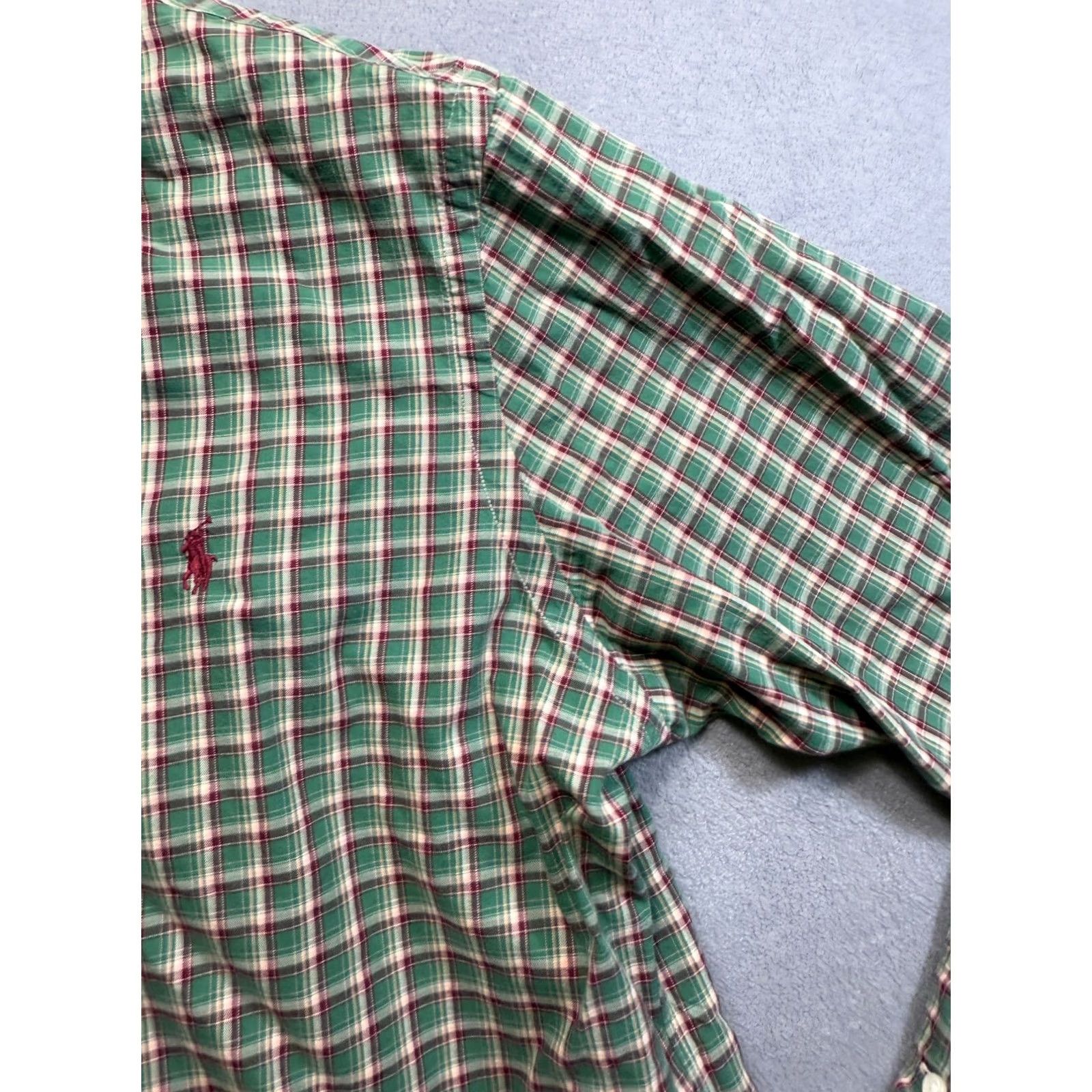 Ralph Lauren Vintage Ralph Lauren Green Square Pattern Long Sleeve Button-Up Shirt Mens XL Size US XL / EU 56 / 4 - 5 Thumbnail