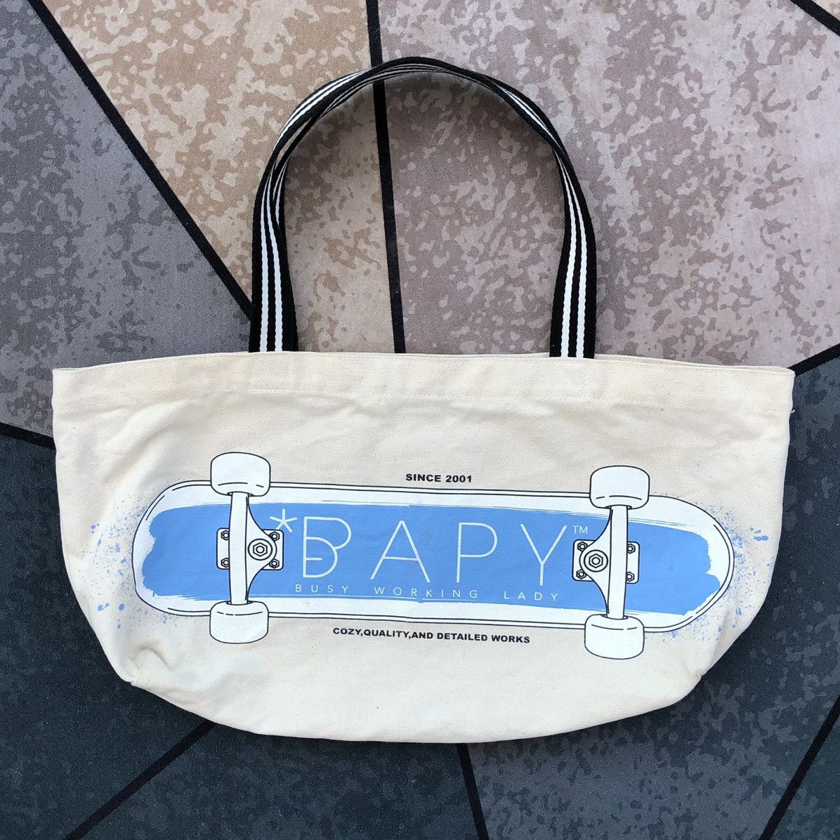 Bape BAPY by *A BATHING APE®️Canvas Tote Bag Blue Skateboard Print Size ONE SIZE - 1 Thumbnail
