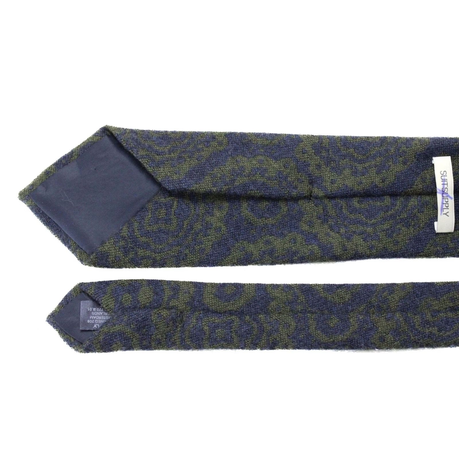 Suitsupply SUITSUPPLY Tie Men's Wool Silk Floral Pattern Tied Pointed Long Blue 153 X 8 CM Size ONE SIZE - 4 Thumbnail