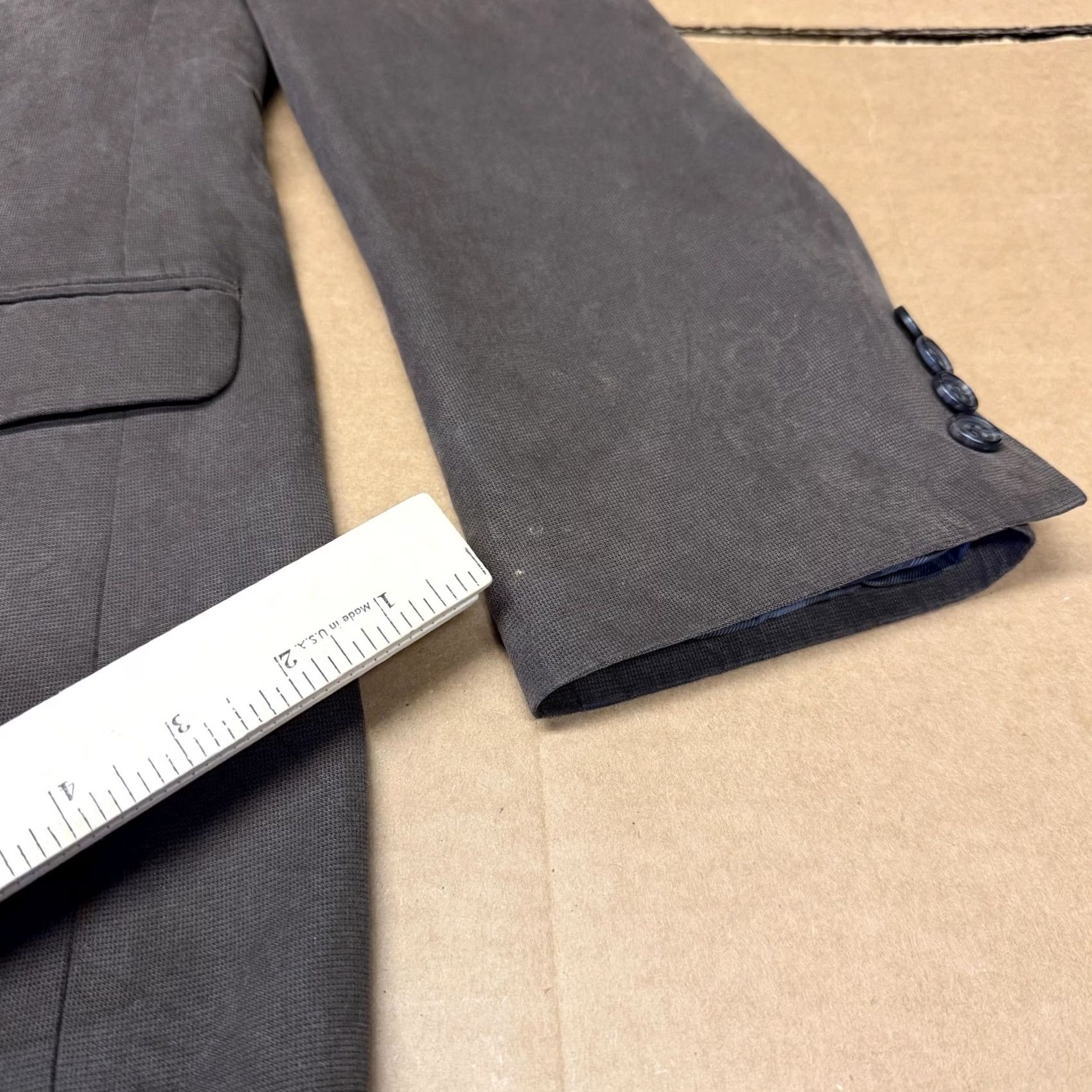 Ralph Lauren Lauren Ralph Lauren Mens Gray Cotton Blend Solid Sport Coat Jacket 48 Size US M / EU 48-50 / 2 - 2 Thumbnail