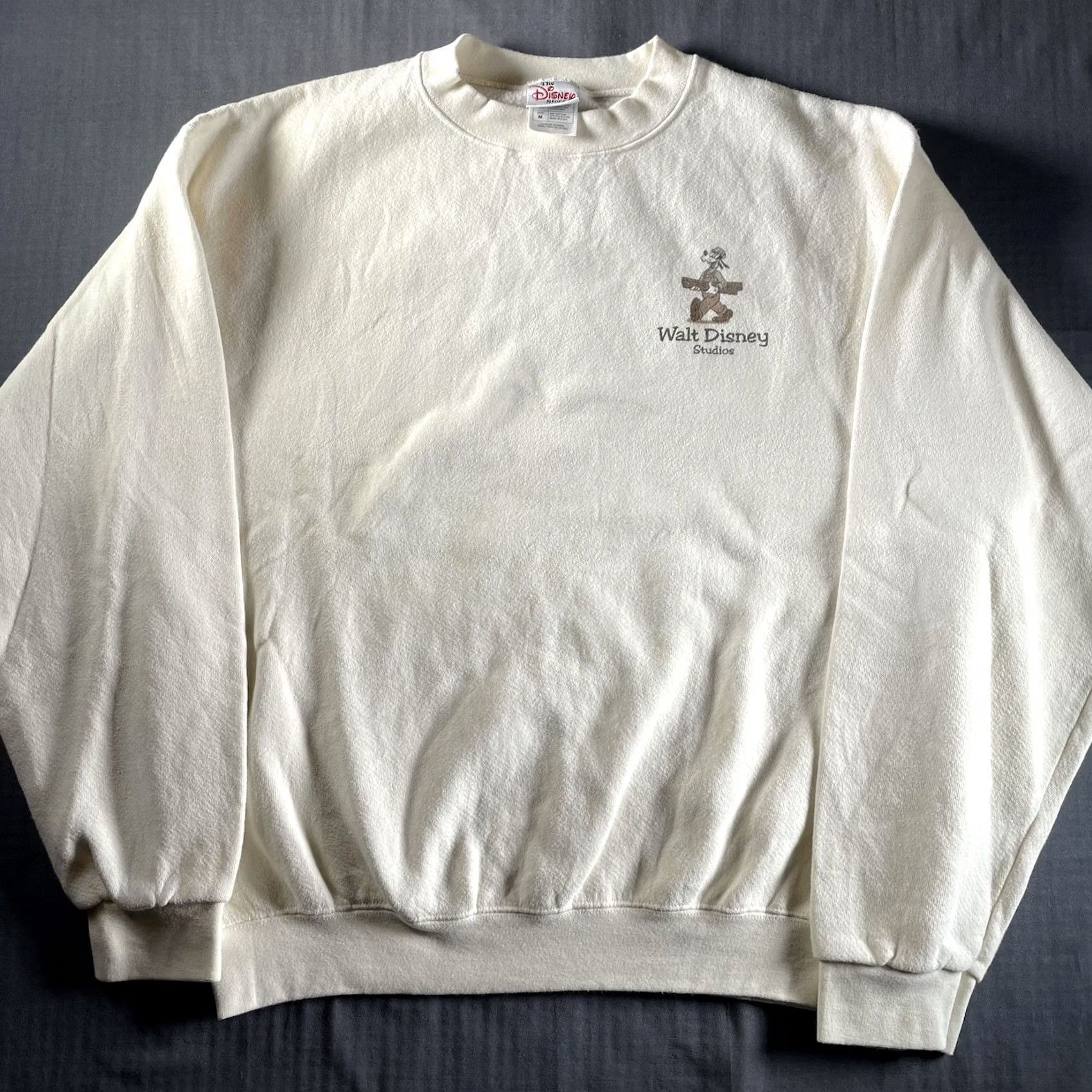 Disney VINTAGE Disney Sweatshirt Pullover Construction Crew Mickey Mouse Men’s Medium Beige Unisex Adults M Sweatshirt Mens Disney Pullover Crewneck Size US M / EU 48-50 / 2 - 4 Thumbnail
