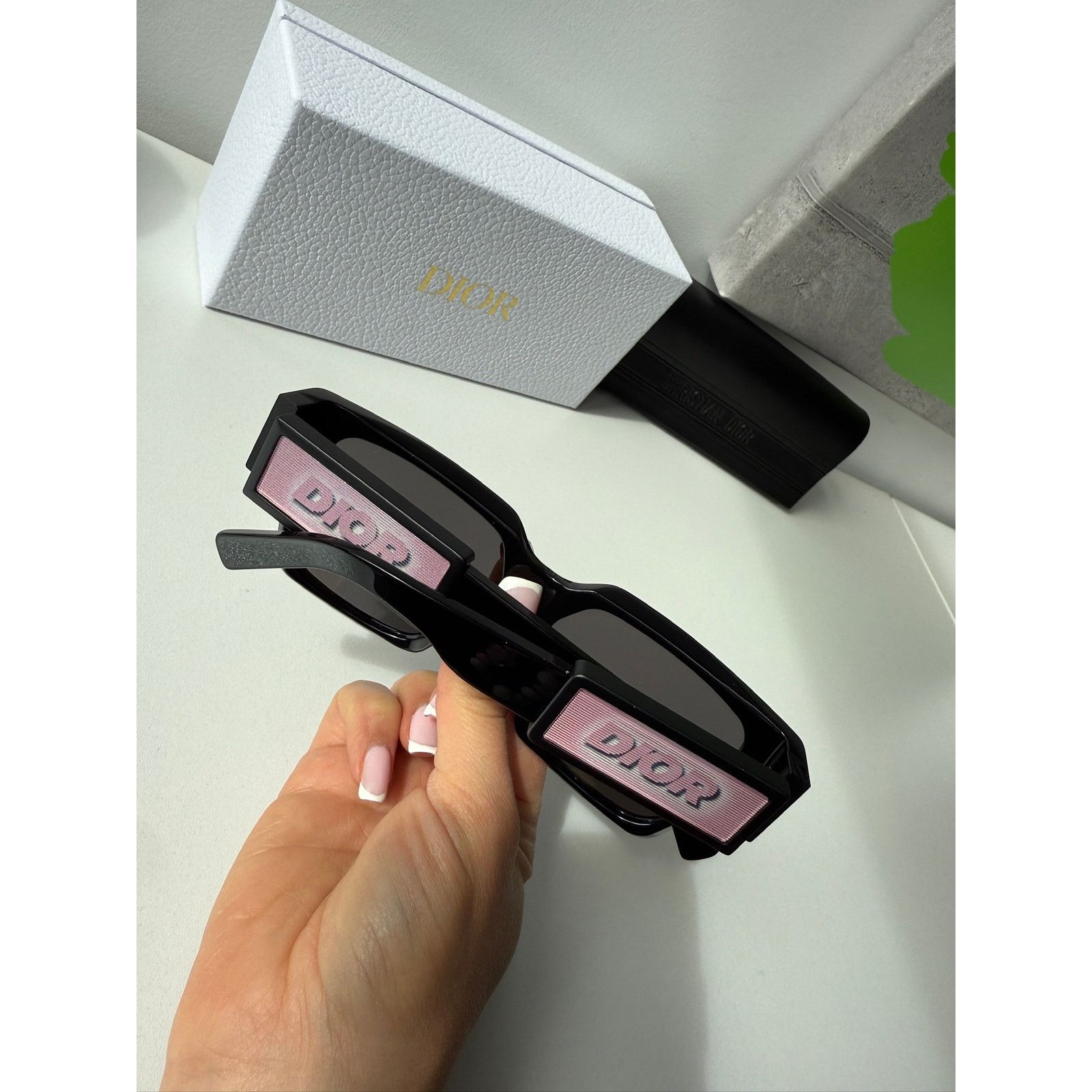 Dior NEW Dior CD SU Sunglasses in Black Holographic Pink Logo Size ONE SIZE - 5 Thumbnail