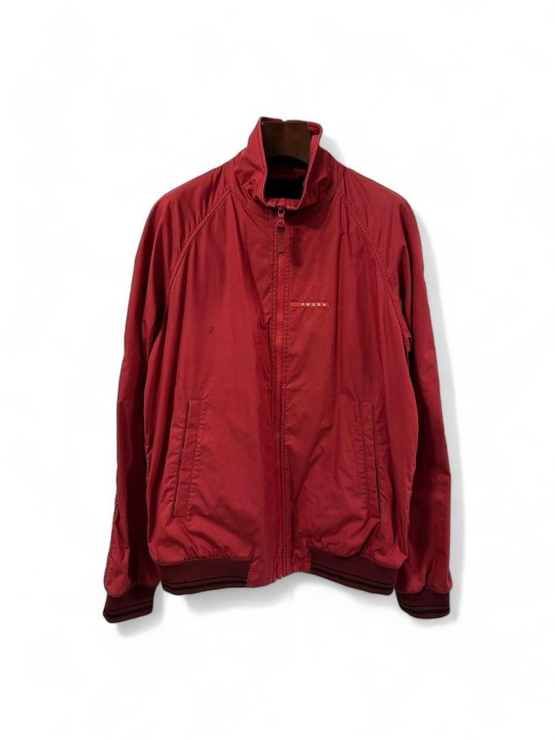 Prada Prada Sport - L nylon track jacket red linea rossa