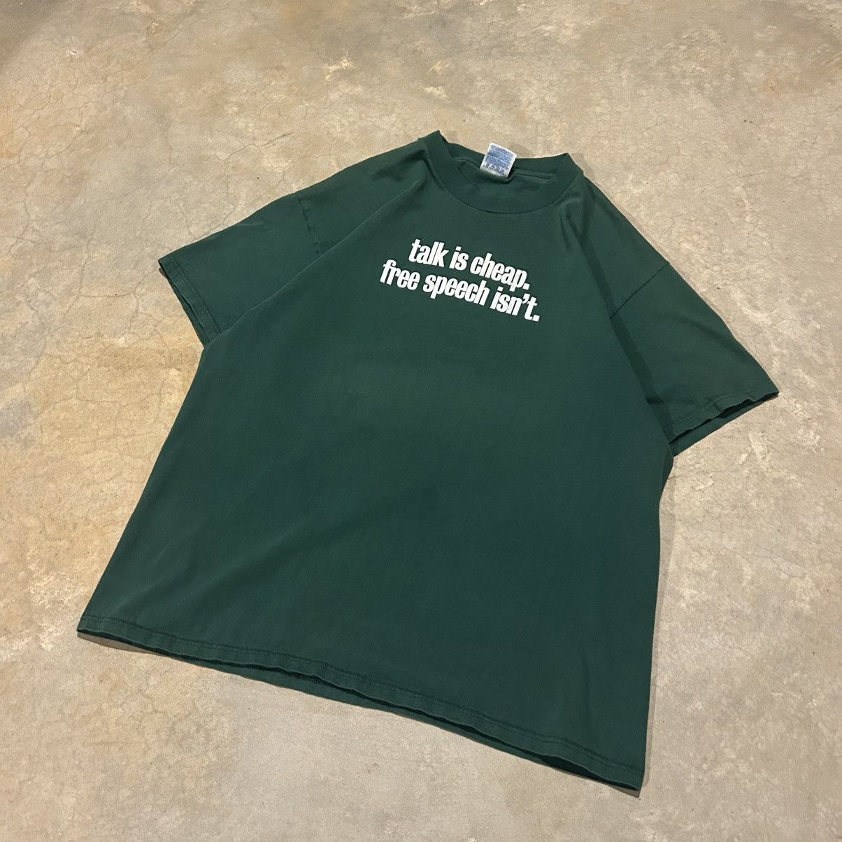 Unsound Rags × Vintage Crazy Vintage 90s Talk Is Cheap Free Speech Isn’t Quote Tee Size US XL / EU 56 / 4 - 2 Thumbnail