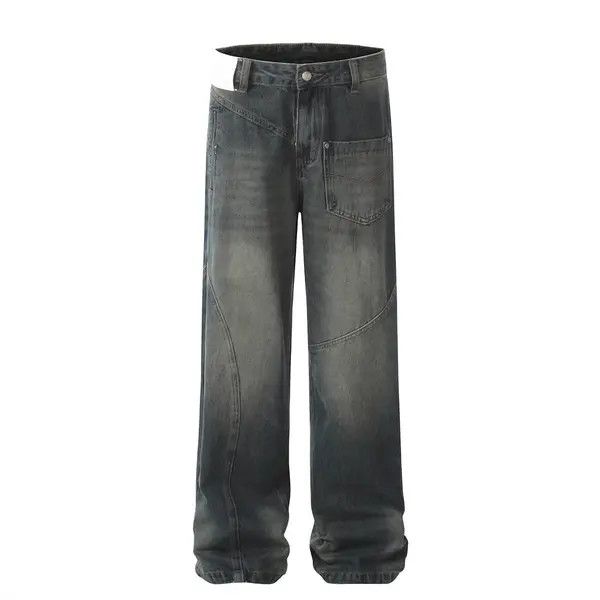 Japanese Brand VIBE Men's loose washed gradient stitching work jeans y2k Size US 32 / EU 48 - 1 Thumbnail