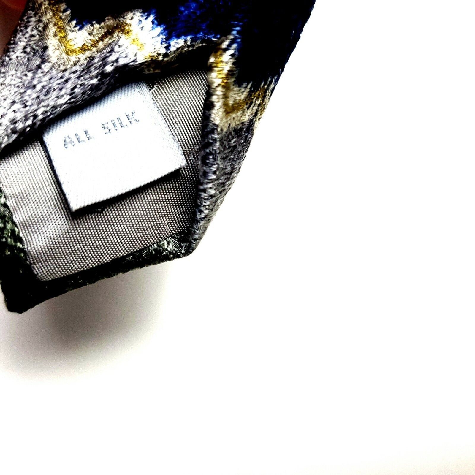 Pierre Cardin Pierre Cardin Silk Tie Print Abstract Blue Green Wide Size ONE SIZE - 4 Thumbnail