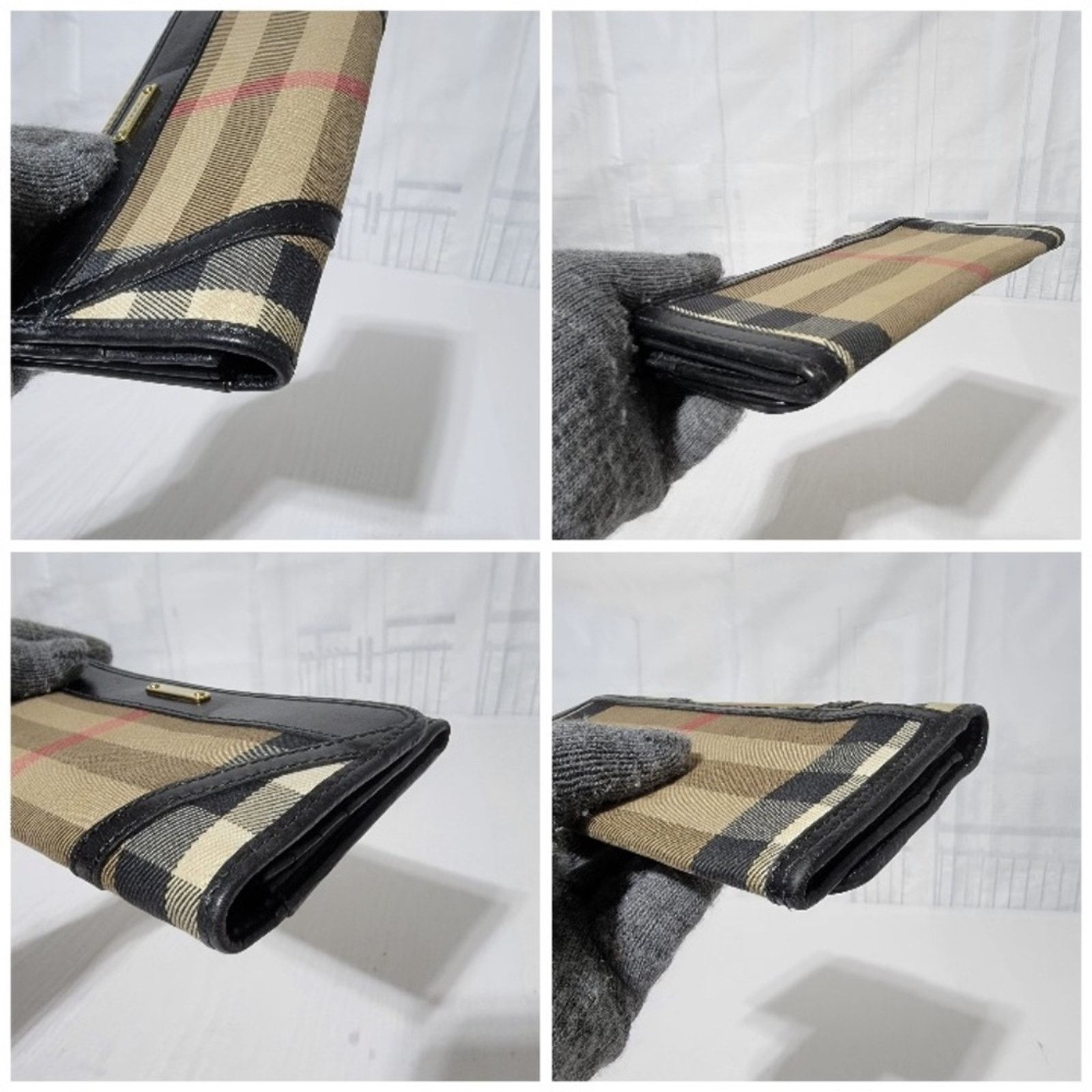 Burberry Burberry House Check Fabric and Leather Leighton Continenta Size ONE SIZE - 8 Thumbnail