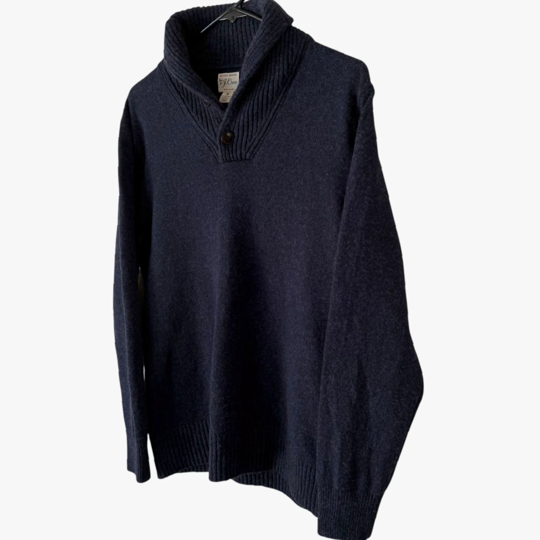 J.Crew VINTAGE J.Crew Men's Sweater Pullover Wool-Blend Shawl Collar Blue Fall Winter Casual Classic Medium Size US M / EU 48-50 / 2 - 2 Thumbnail