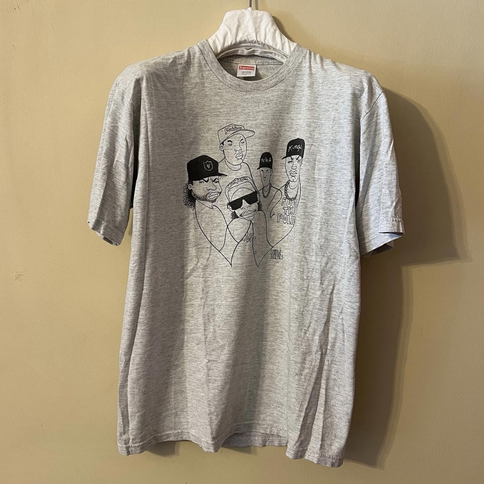 Pre-Owned 2003 SS03 Supreme NWA Tee Grey T-shirt Sz L Large