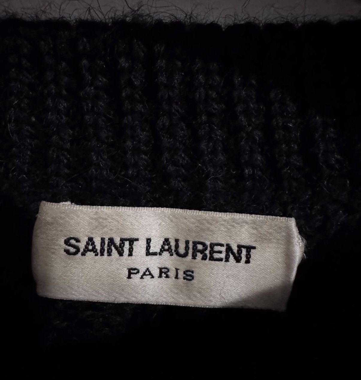 Saint Laurent Paris Saint Laurent (SLP) Wool Black Crewneck Cable Knit Sweater Size US M / EU 48-50 / 2 - 4 Thumbnail