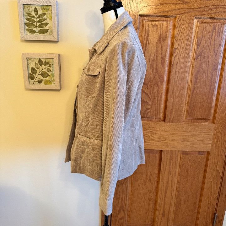 Croft & Barrow Croft & Barrow Jacket Womens M Beige Corduroy Blazer Button Size M / US 6-8 / IT 42-44 - 5 Thumbnail