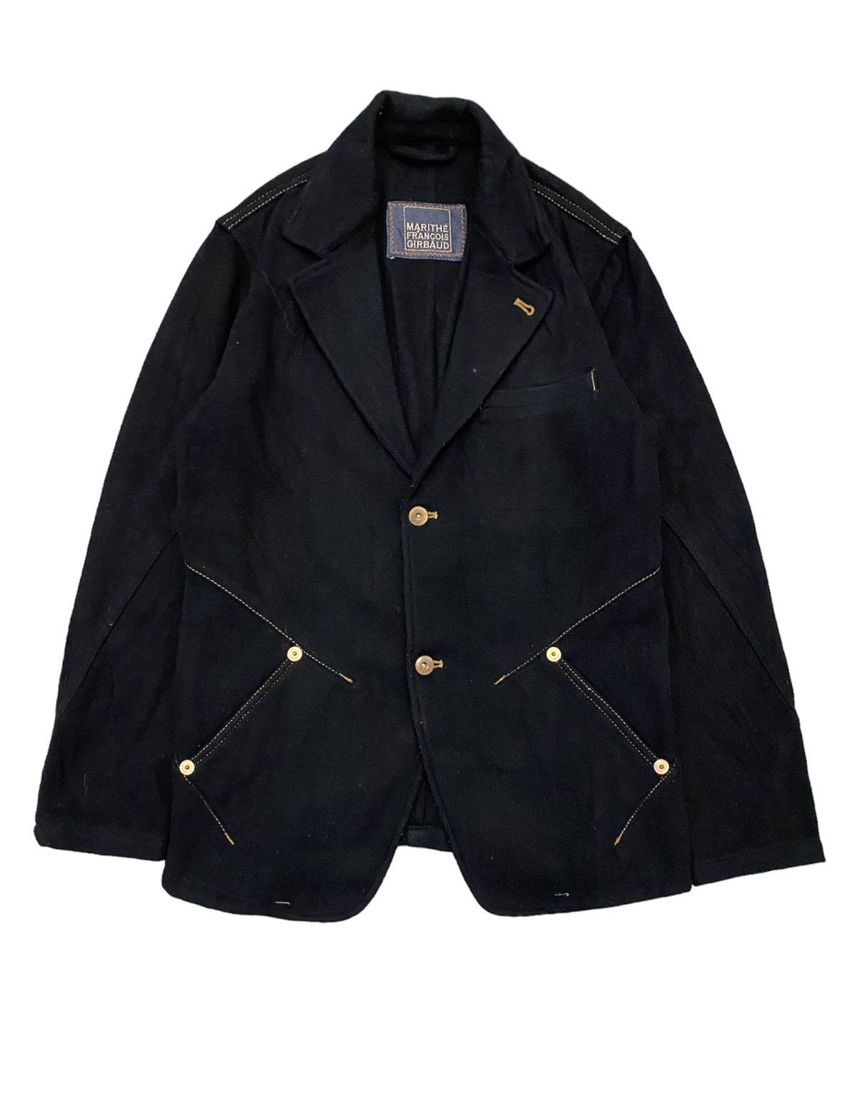 Marithe + Francois Girbaud Vtg MFG Gold Contra Stitch wool Jacket Size US M / EU 48-50 / 2 - 1 Thumbnail