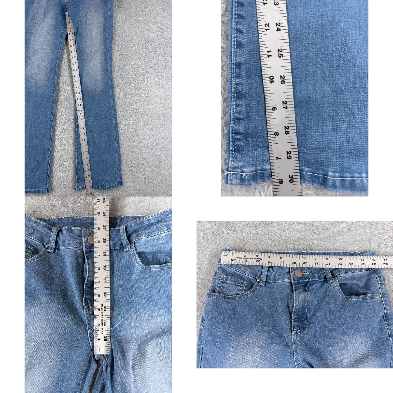 Shein SheIn Jeans Women's Jeans 4 Blue Denim Flare Cotton Blend Stretch Mid Rise 26x30 Size 27" / US 4 / IT 40 - 8 Thumbnail