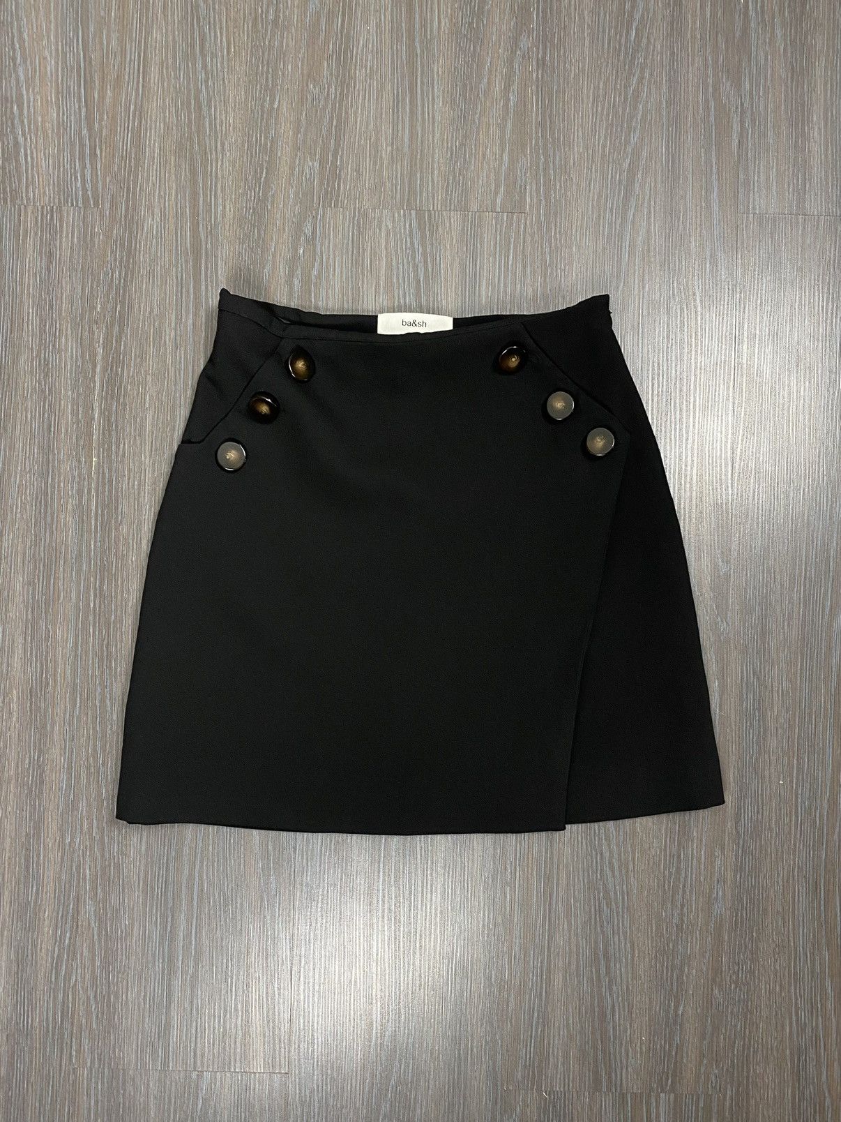 Designer × ba&sh Ba&Sh Bash button detail ss23 black designer skirt skirt Size S / US 4 / IT 40 - 1 Thumbnail