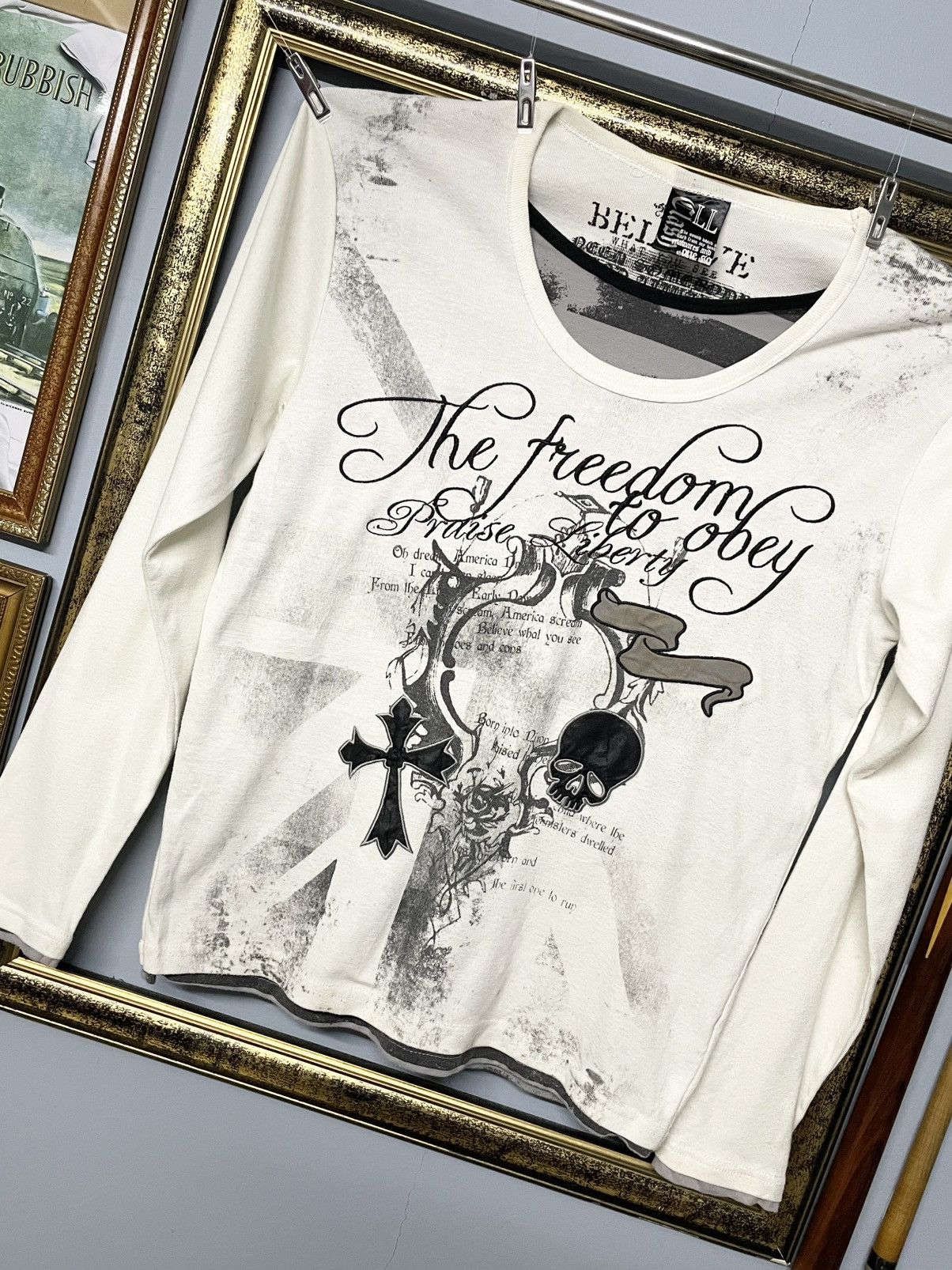 Designer Vintage 90s Japan Designer Clash The freedom To Obey Skull Size US M / EU 48-50 / 2 - 3 Thumbnail