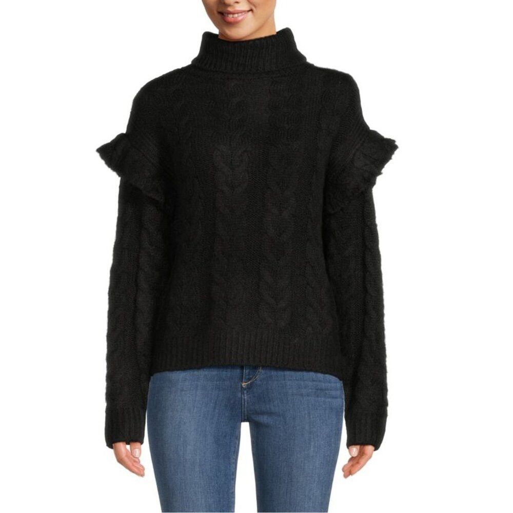 Joe's NWT New $278 Joe's Jeans Ruffle Sleeve Cable Knit Turtlenec Size S / US 4 / IT 40 - 1 Thumbnail