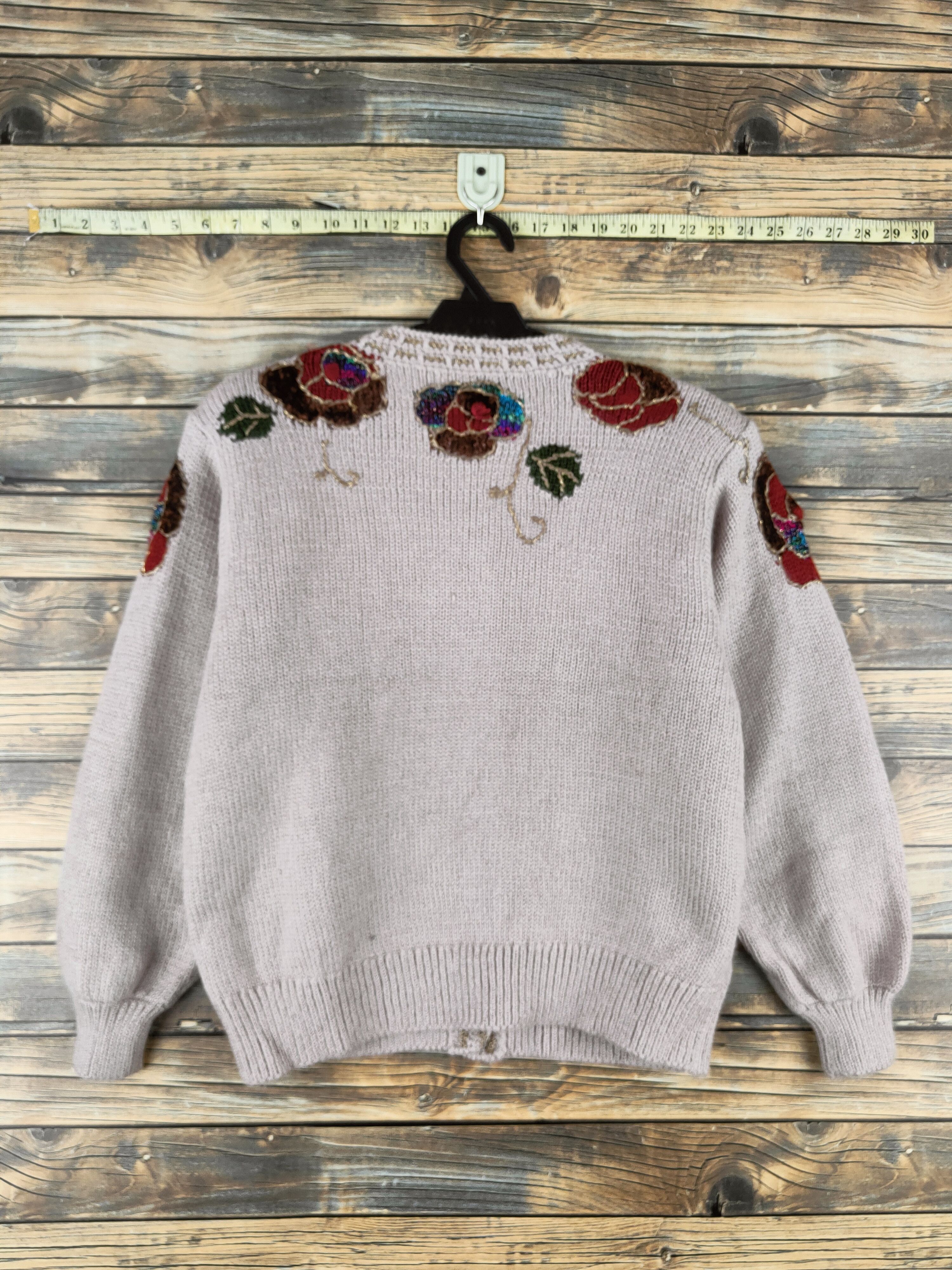 Japanese Brand DL Lorentua Light Maroon Knitwear Cardigan #46-165 Size M / US 6-8 / IT 42-44 - 7 Thumbnail