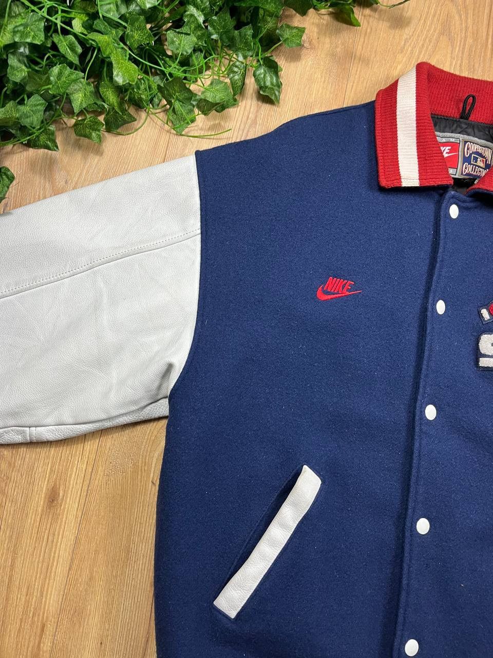 Nike 00’s NIKE SOX LEATHER WOOL VARSITY BOMBER JACKET Y2K ARCHIVE Size US L / EU 52-54 / 3 - 6 Thumbnail