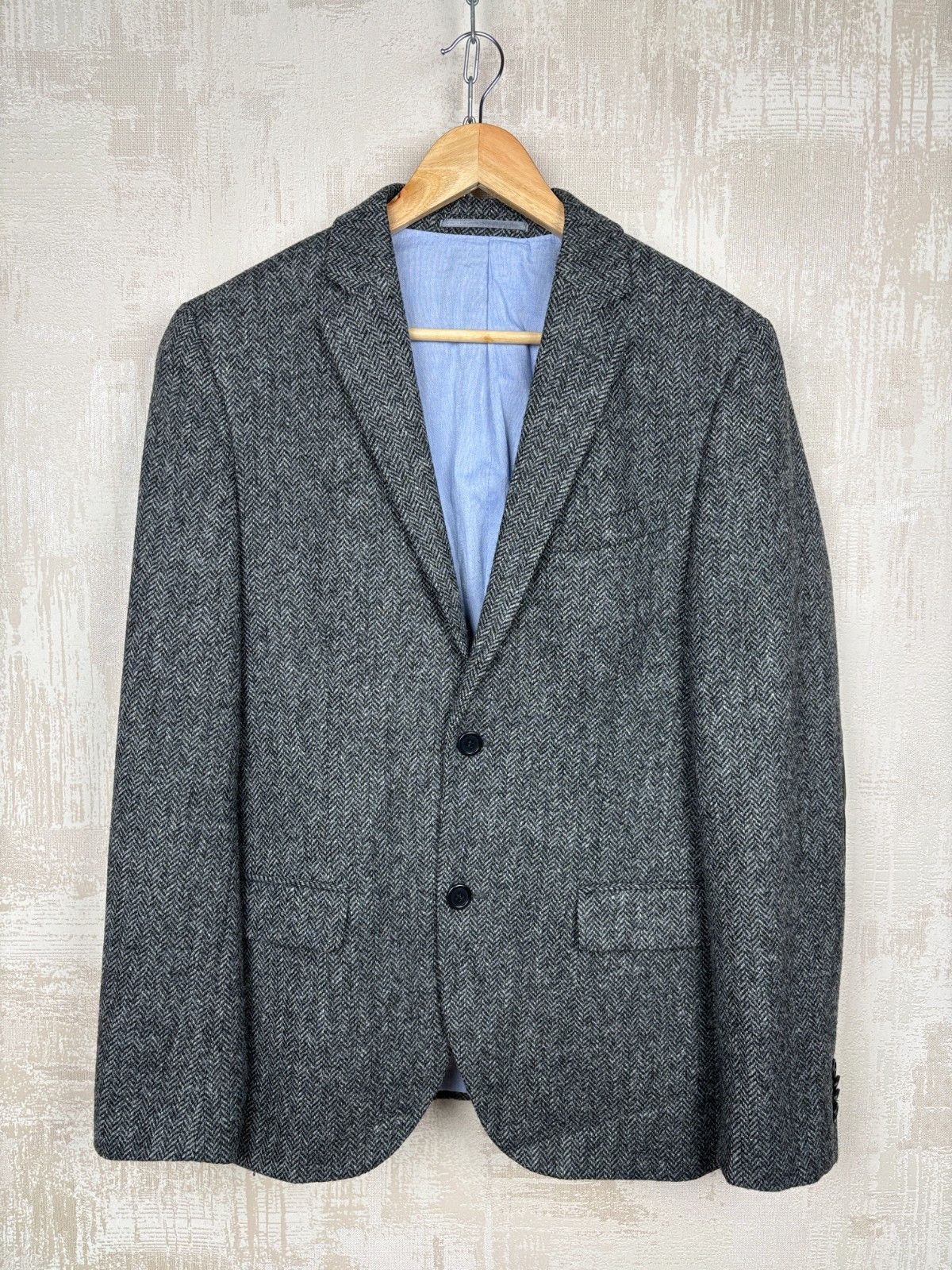 H&M H&M Moon Wool Tweed Herringbone Elbow Pads Blazer EU 48 Size 38R - 2 Thumbnail