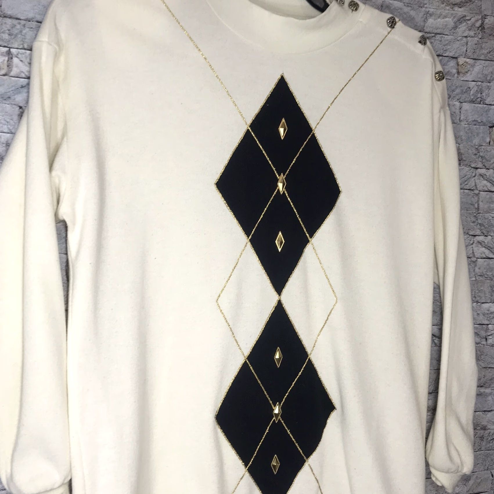 GRAFF VINTAGE Graff Shirt Geometric Beige 70s Cotton Blend Button Blouse Medium M Mens Size M / US 6-8 / IT 42-44 - 3 Thumbnail
